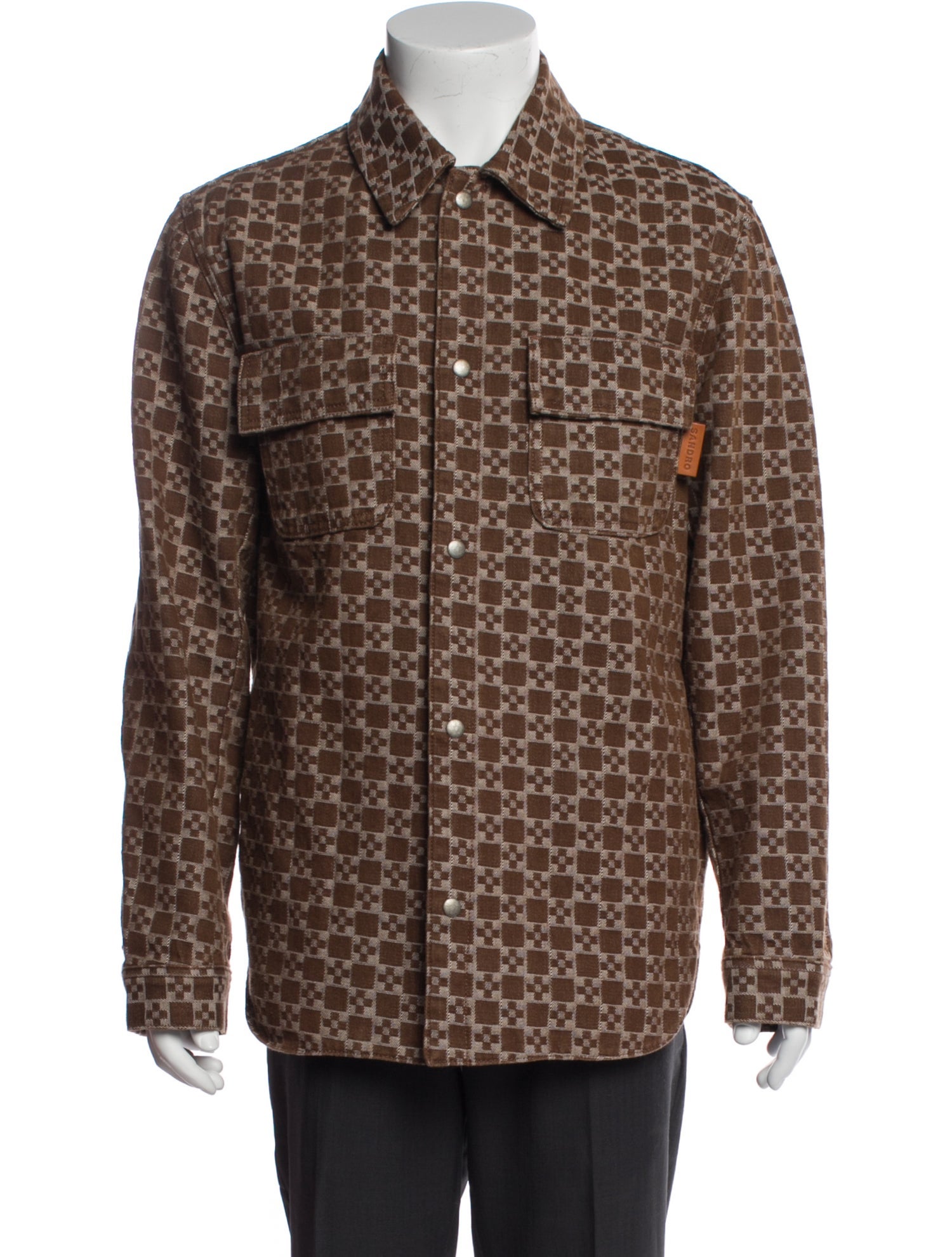 Sandro Printed Trucker Jacket