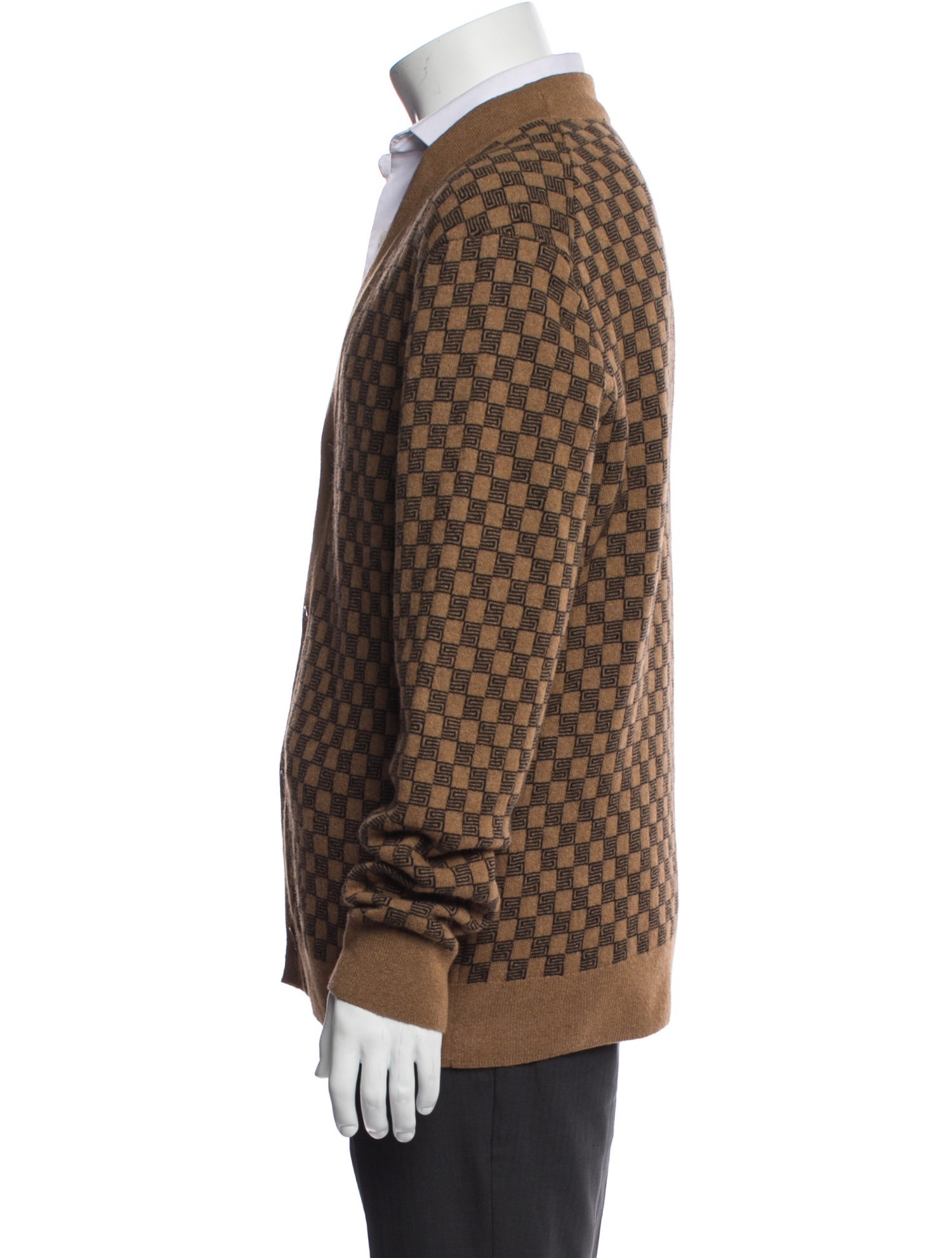 Sandro Plaid Print V-Neck Cardigan