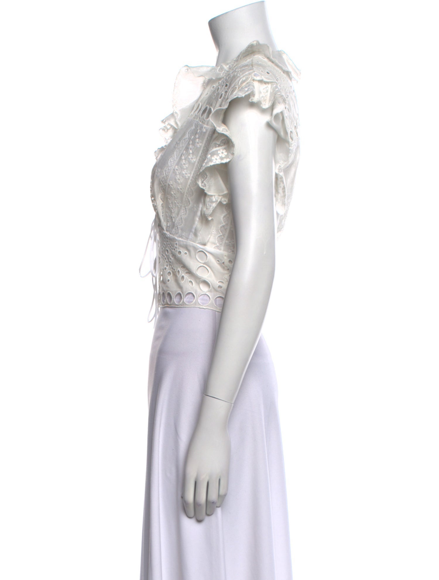 Sandro V-Neck Short Sleeve Crop Top