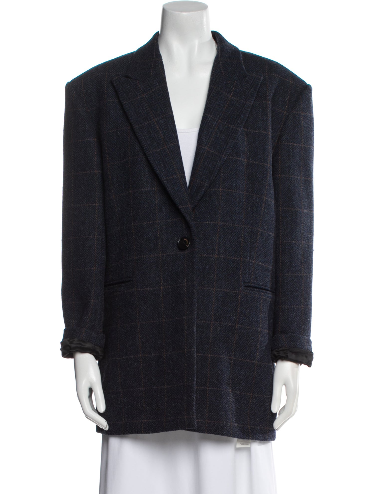Sandro Wool Plaid Print Blazer