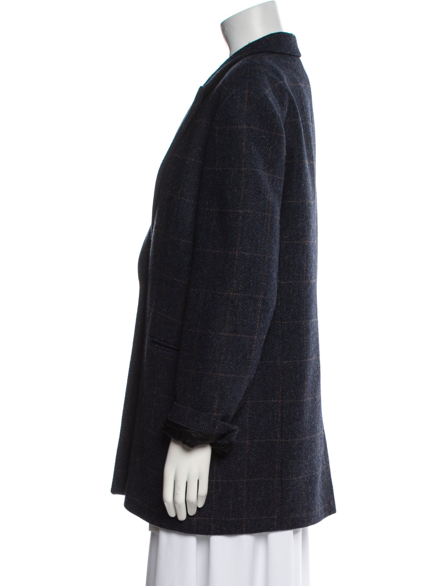 Sandro Wool Plaid Print Blazer