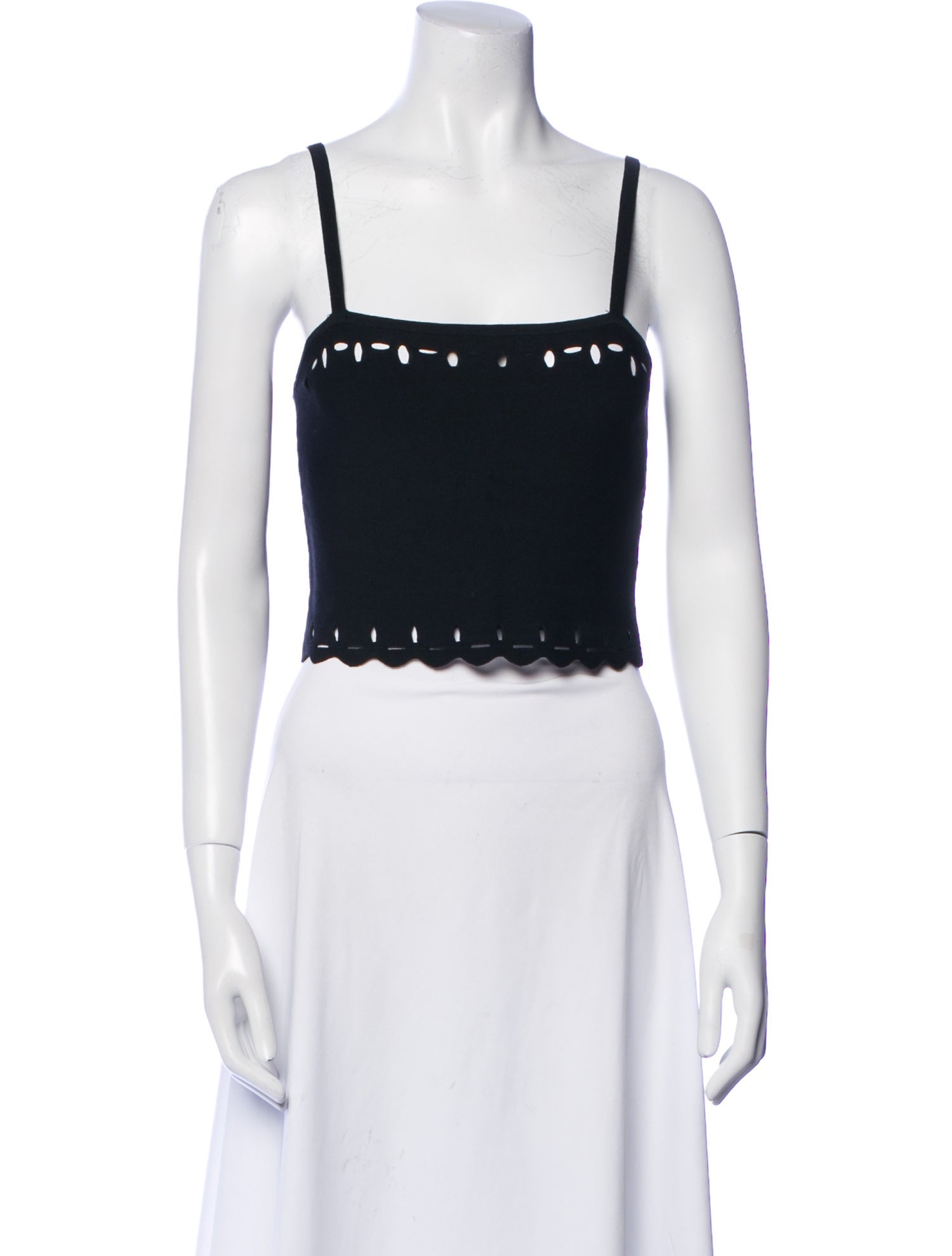 Sandro Square Neckline Sleeveless Crop Top