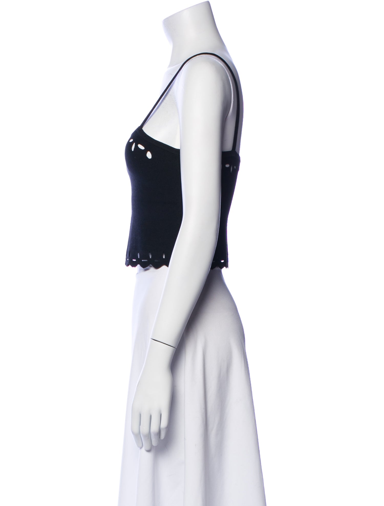 Sandro Square Neckline Sleeveless Crop Top