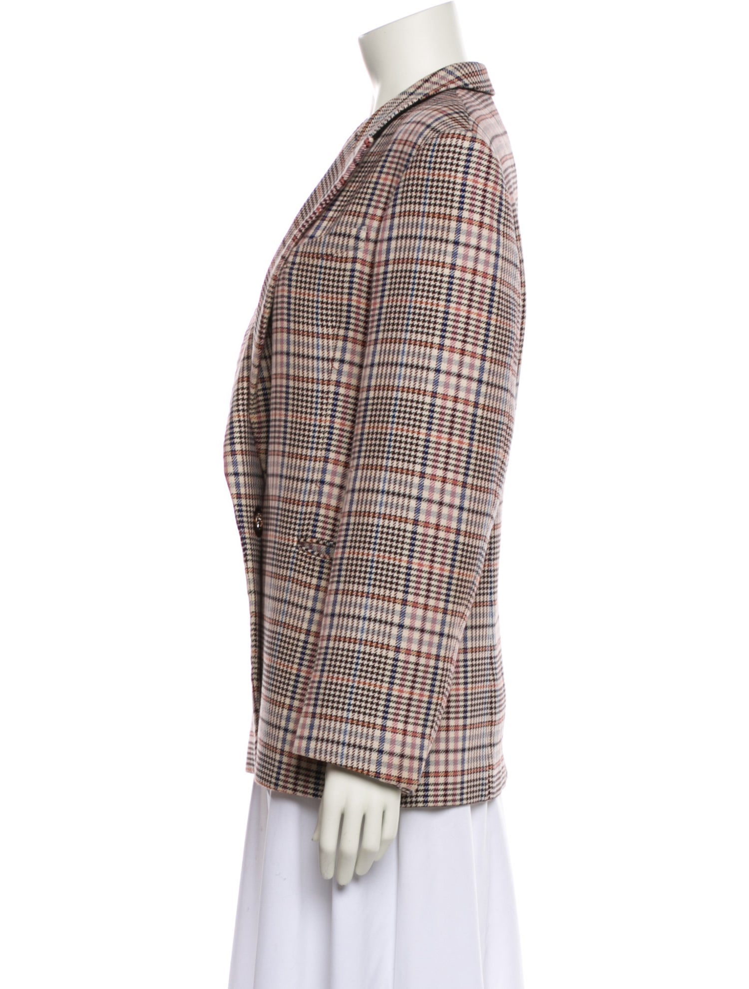 Sandro Plaid Print Blazer