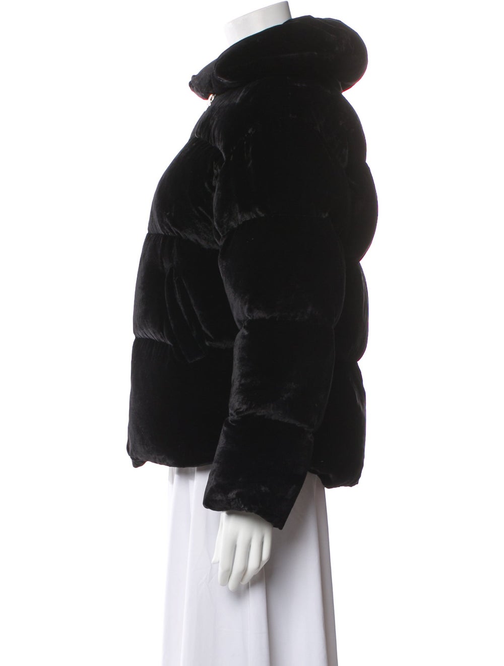 Sandro Down Jacket Black Collarless Slit Pockets & - image 2