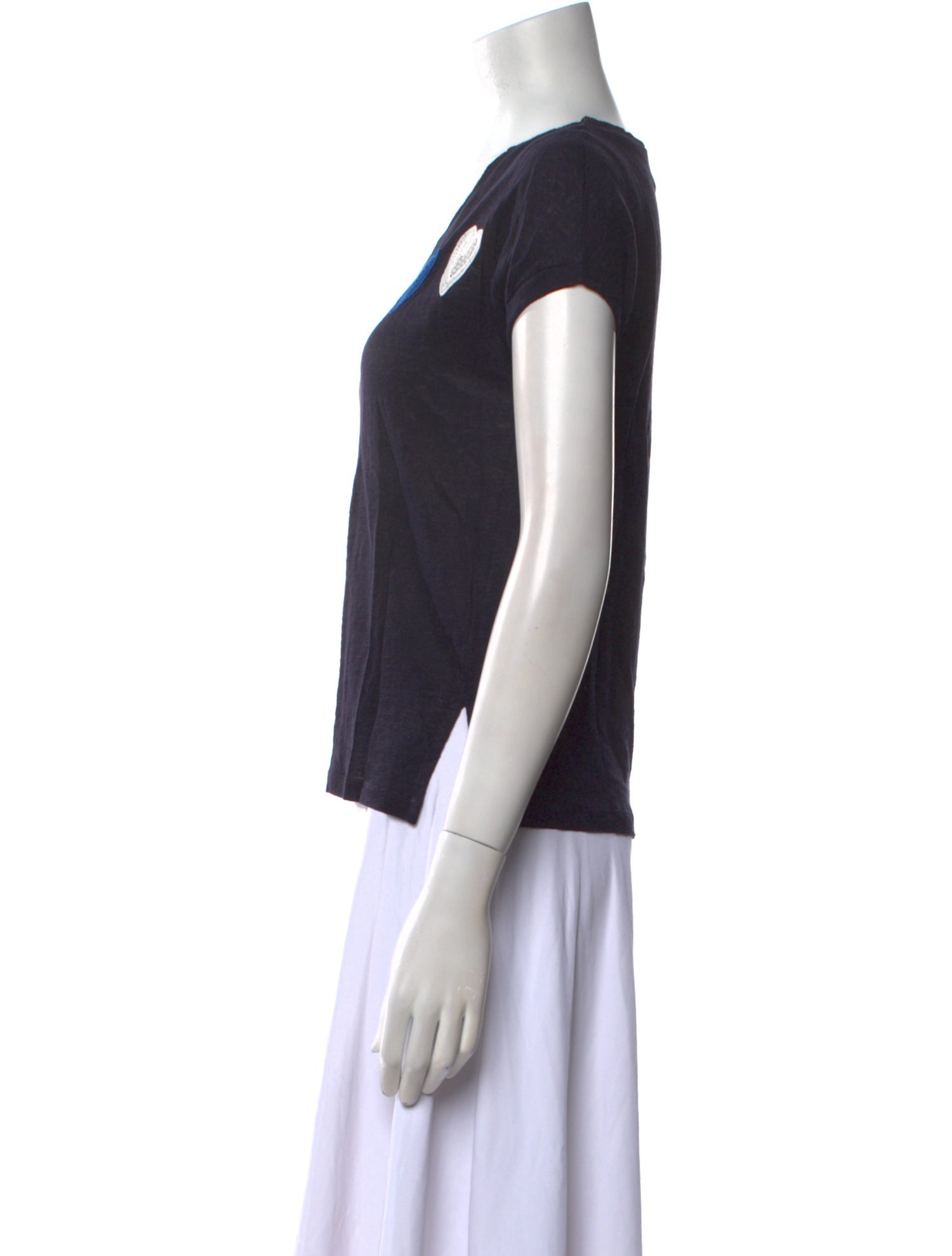 Sandro Linen V-Neck T-Shirt