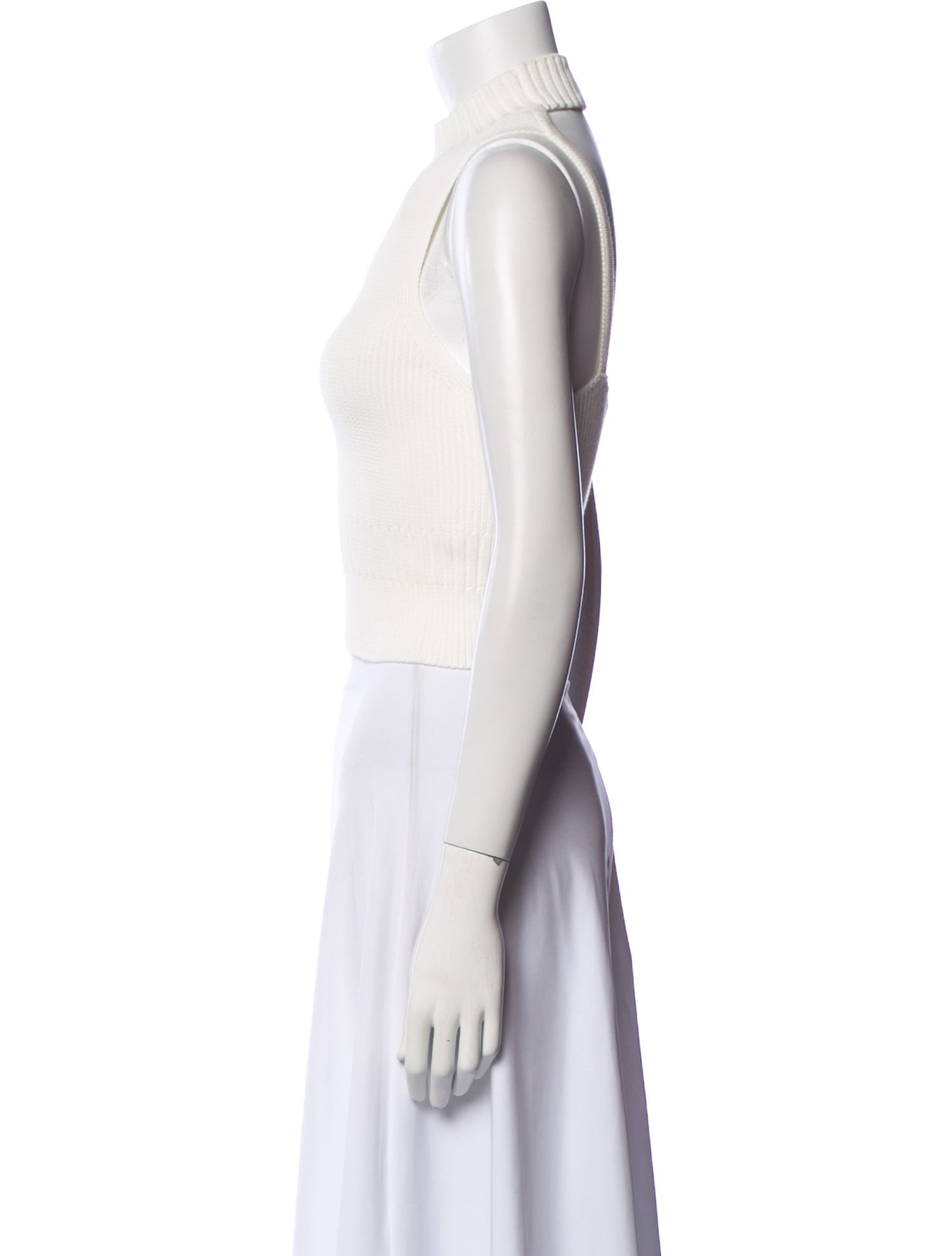 Sandro Mock Neck Sleeveless Crop Top