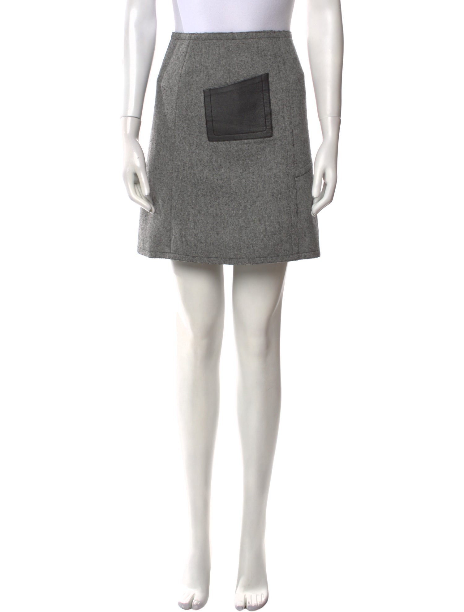 Sandro Leather Trim Embellishment Mini Skirt