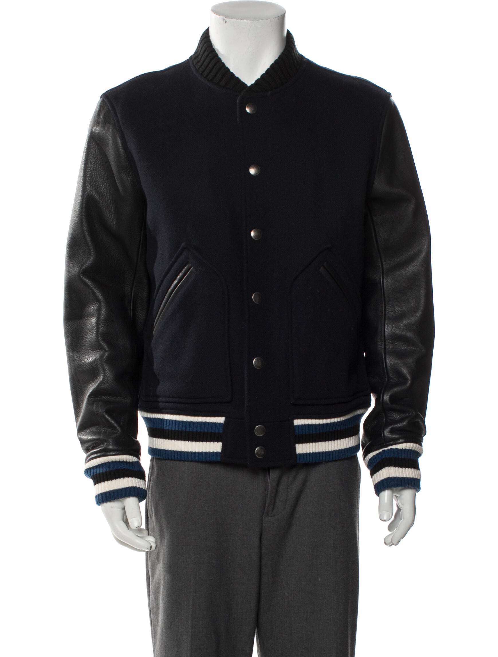 Sandro Wool Striped Bomber Jacket