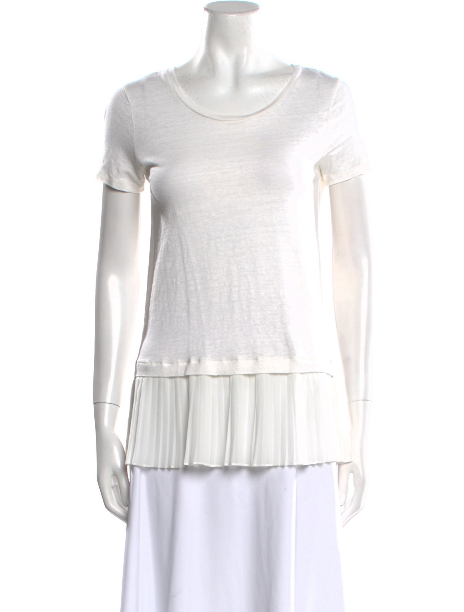 Sandro Linen Scoop Neck T-Shirt