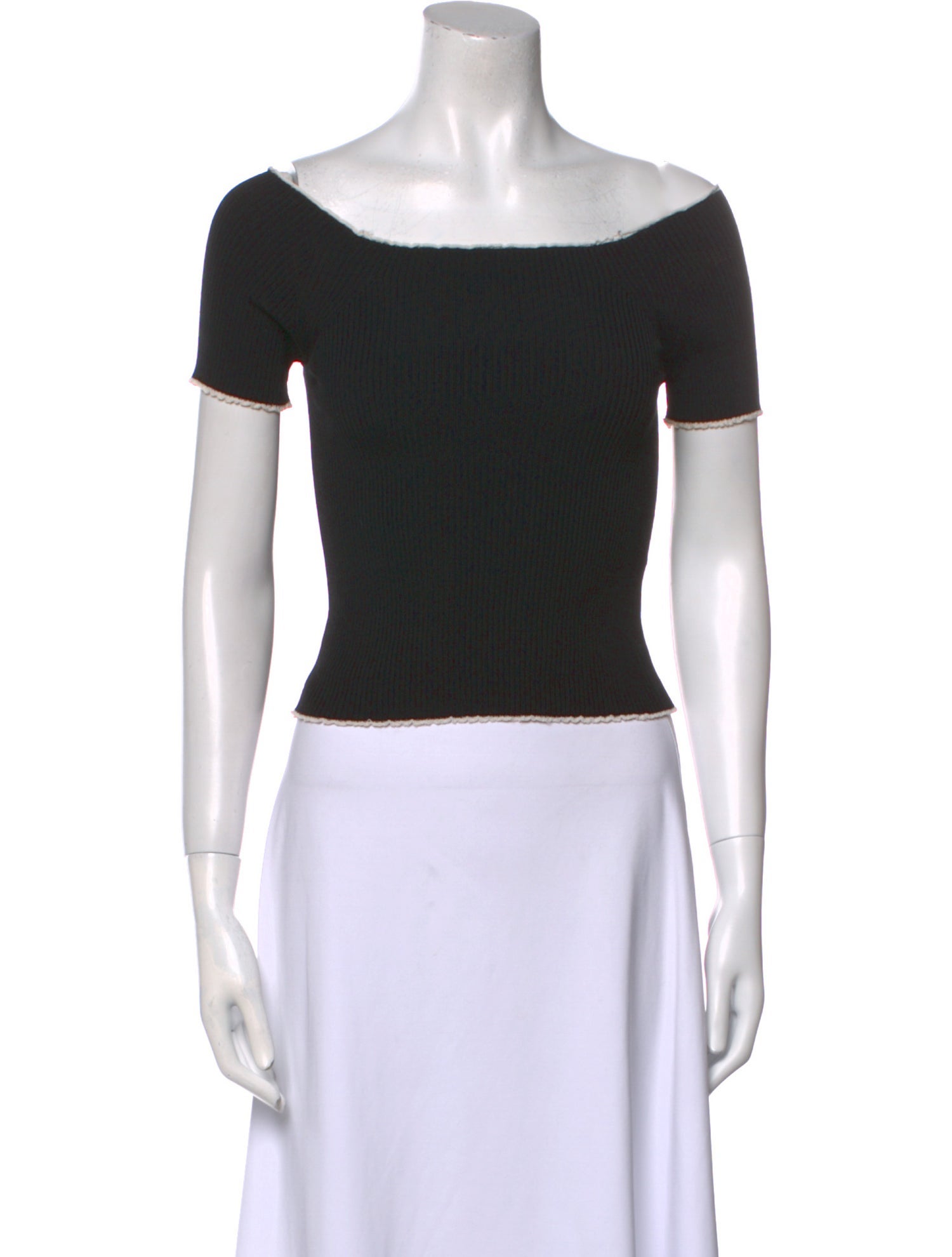 Sandro Scoop Neck Short Sleeve Crop Top