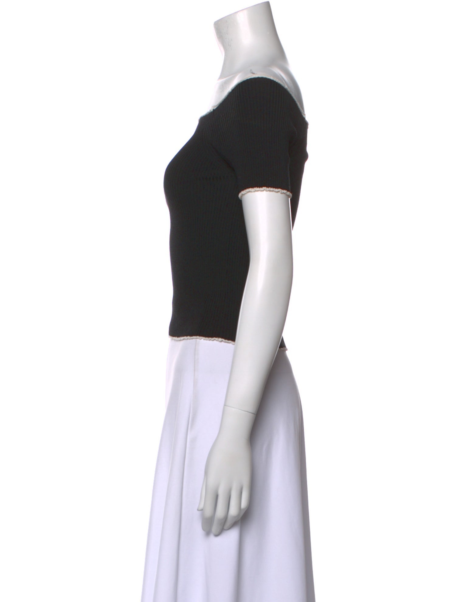 Sandro Scoop Neck Short Sleeve Crop Top