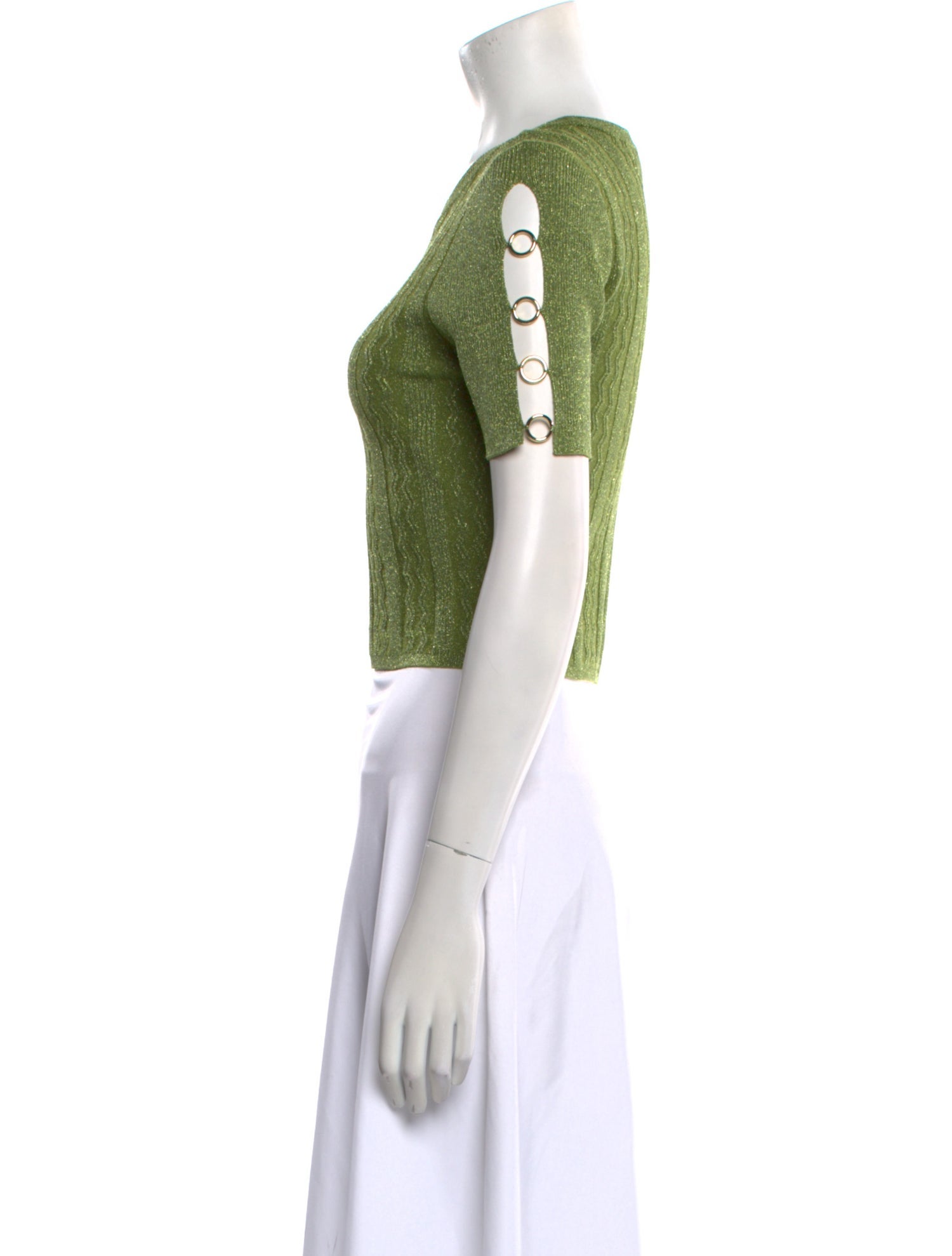 Sandro Crew Neck Short Sleeve Crop Top