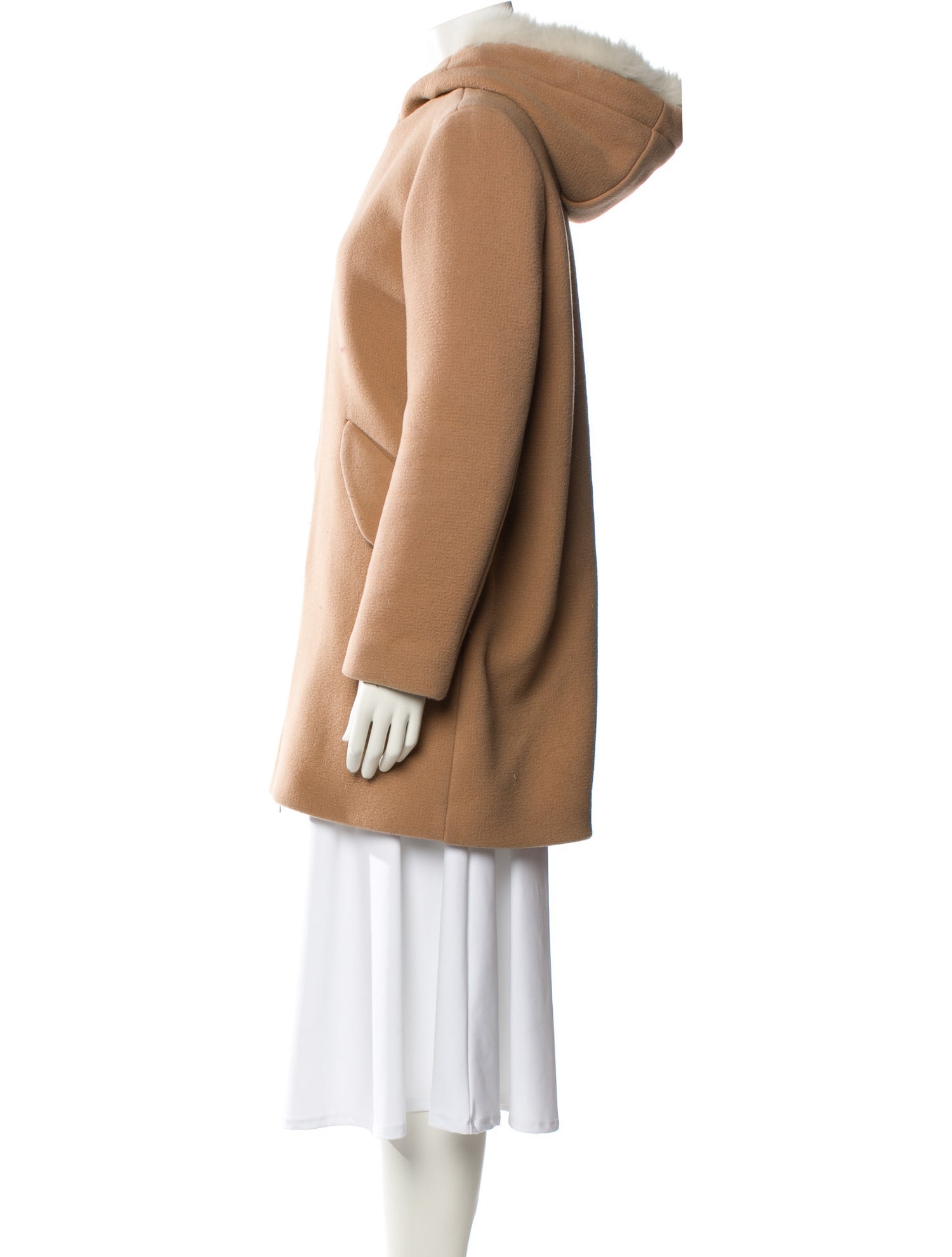 Sandro Wool Fur Coat