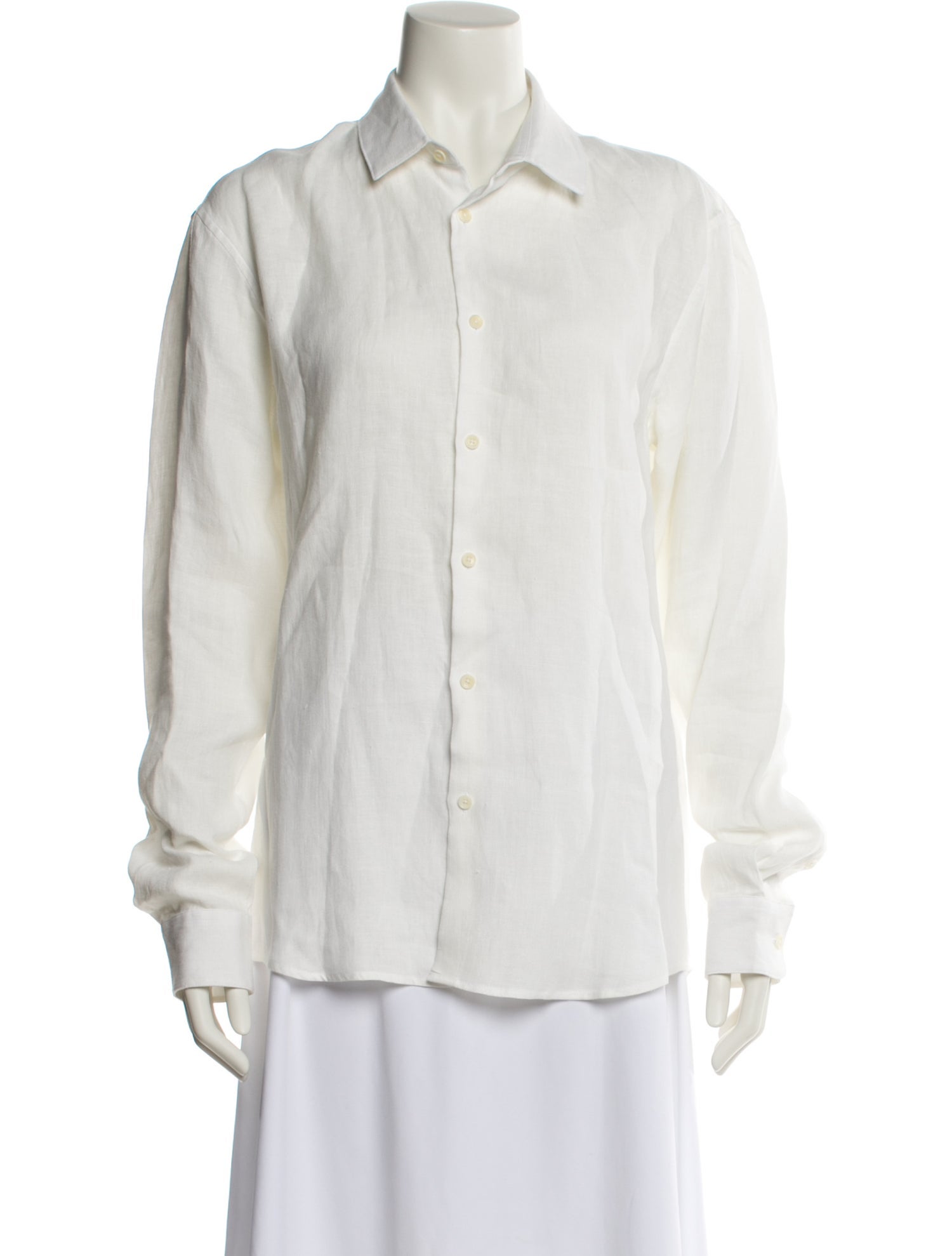 Sandro Hemp Long Sleeve Button-Up Top