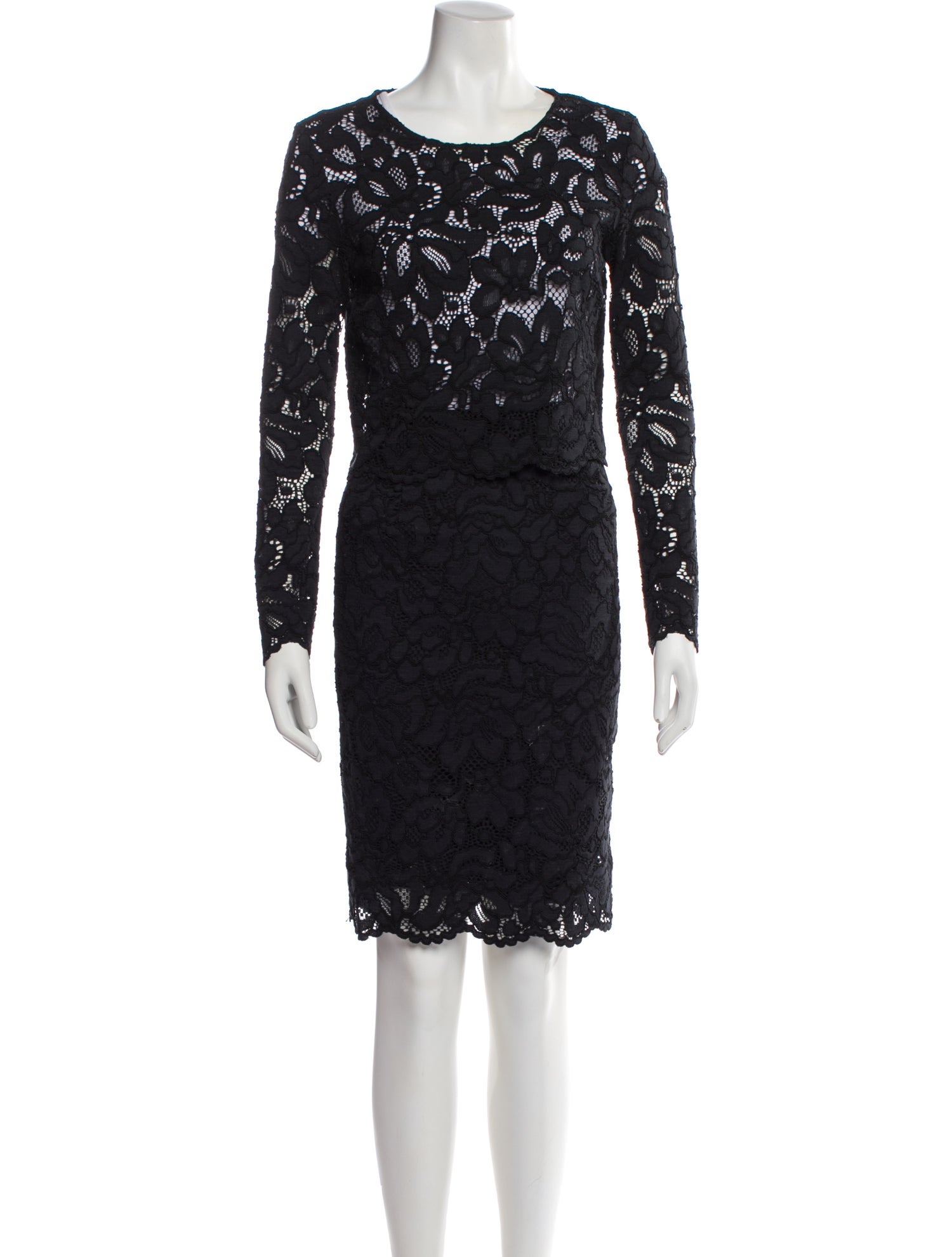 Sandro Lace Pattern Embroidered Accent Skirt Set