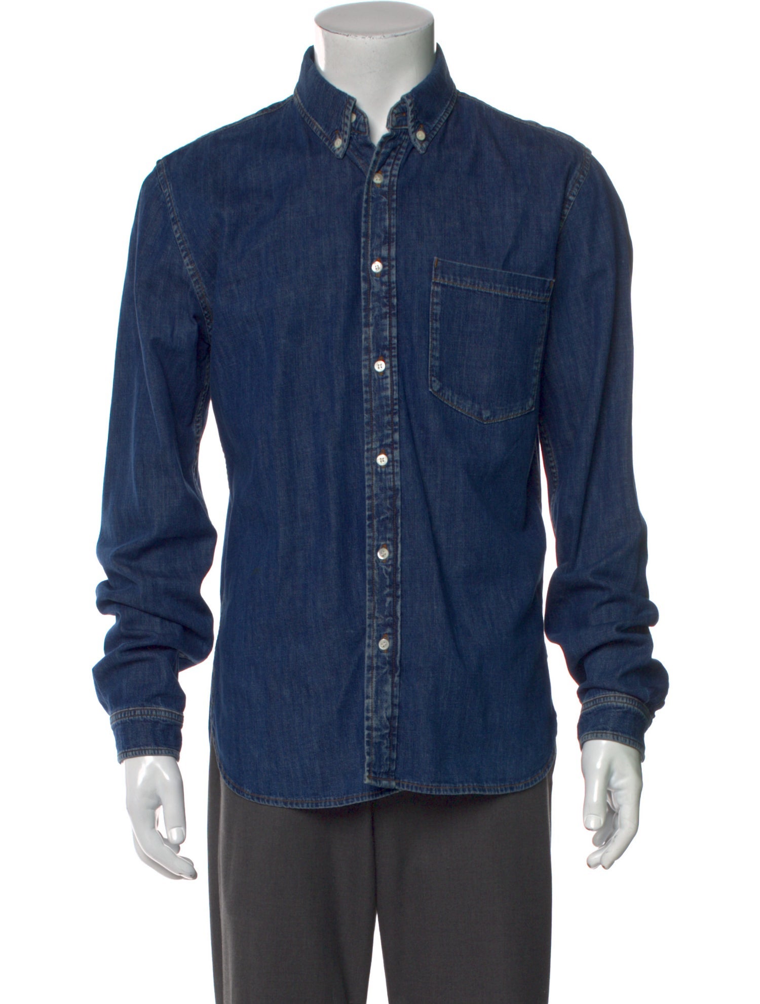 Sandro Long Sleeve Denim Shirt