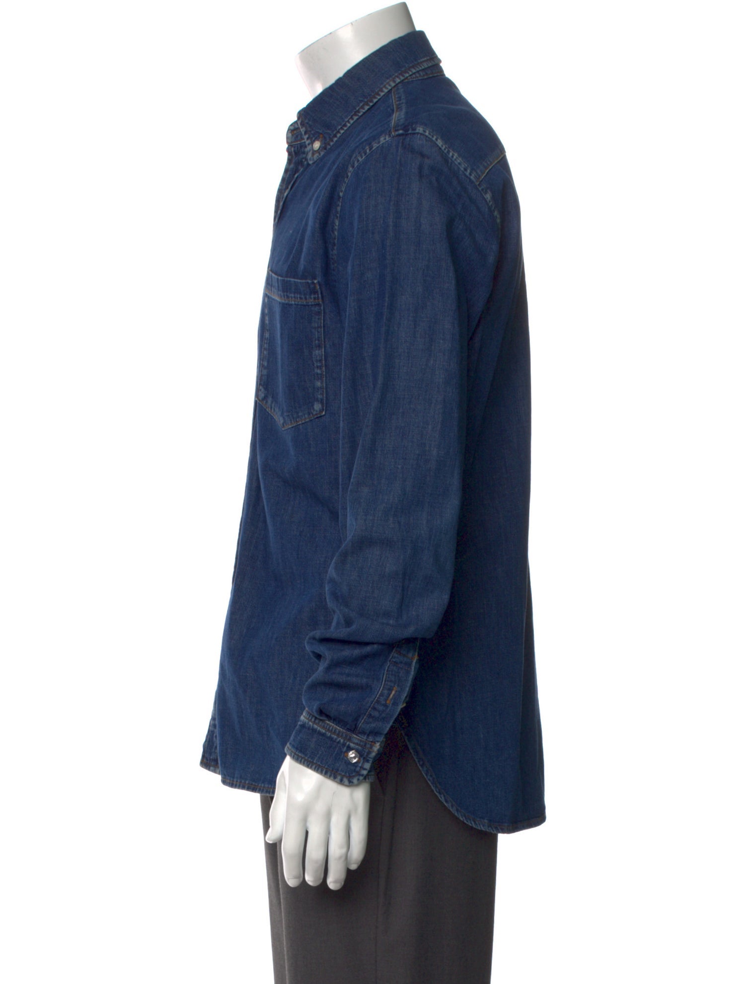 Sandro Long Sleeve Denim Shirt