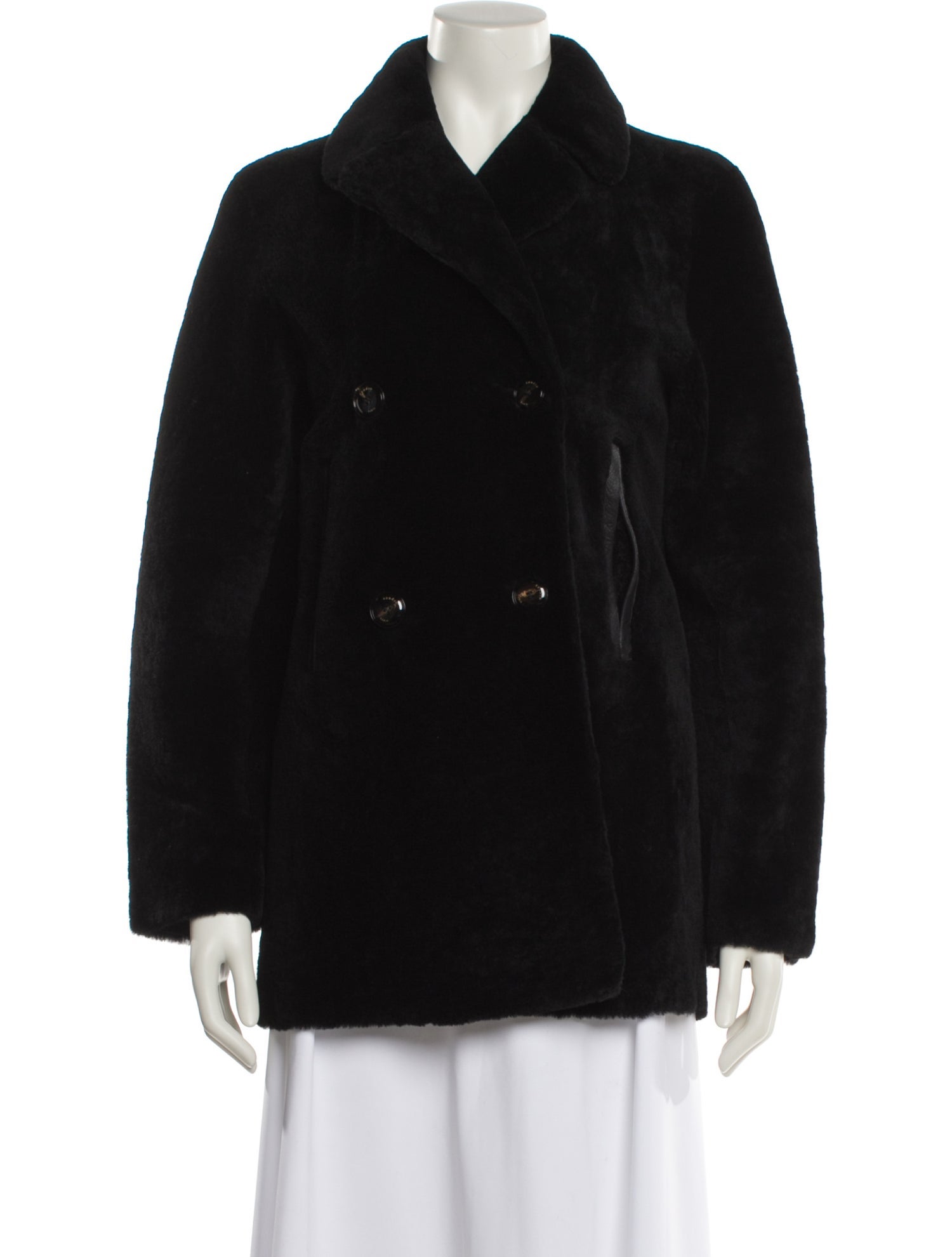 Sandro Lamb Fur Faux Fur Jacket