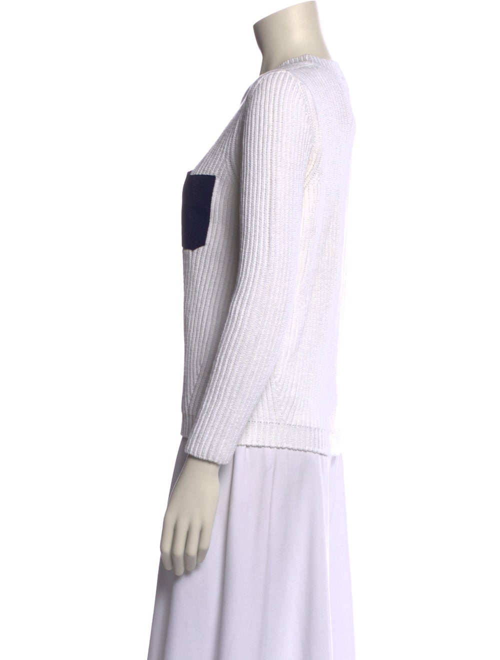 Sandro Pullover White Colorblock Pattern Long Sle… - image 2