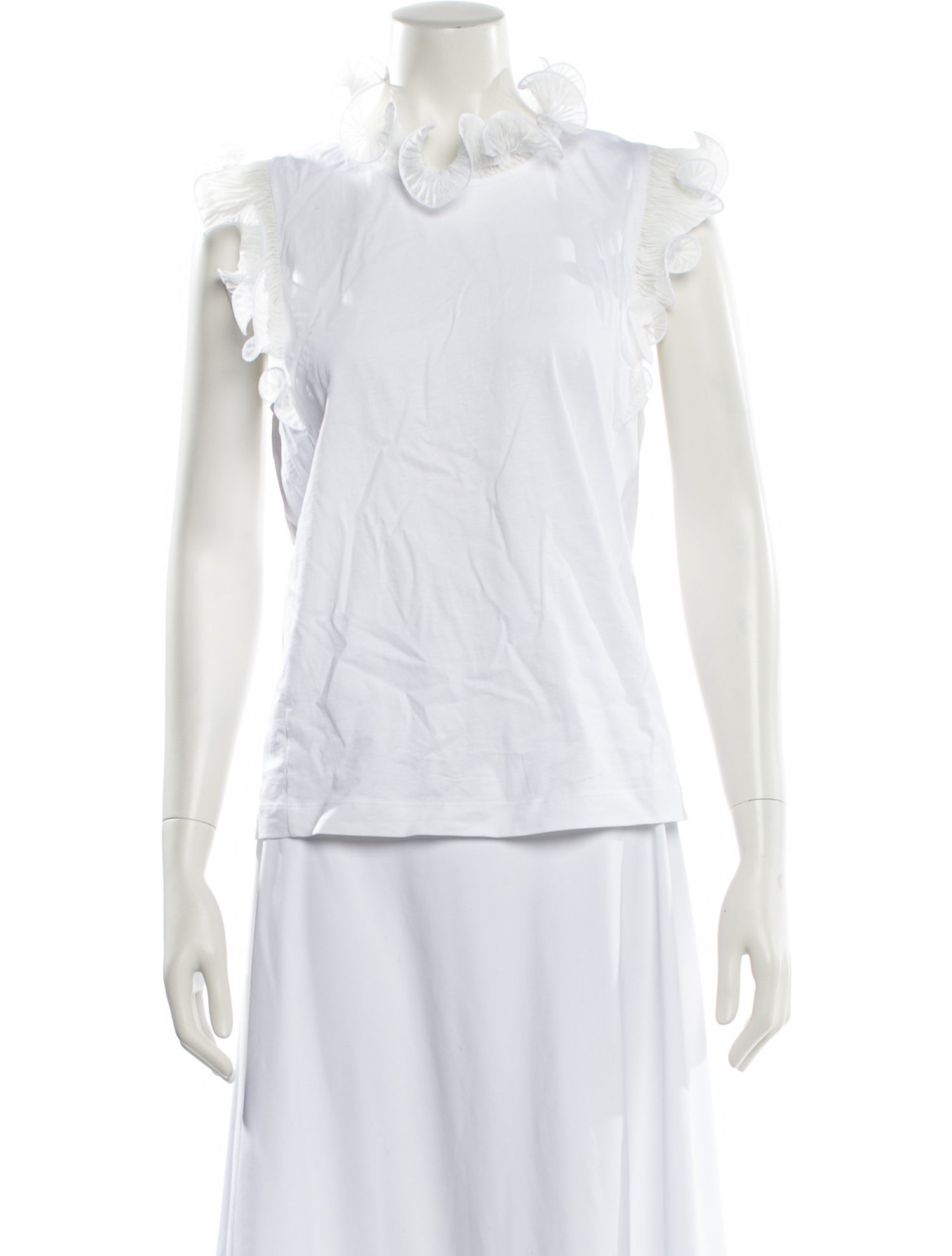 Sandro Mock Neck Sleeveless Button-Up Top