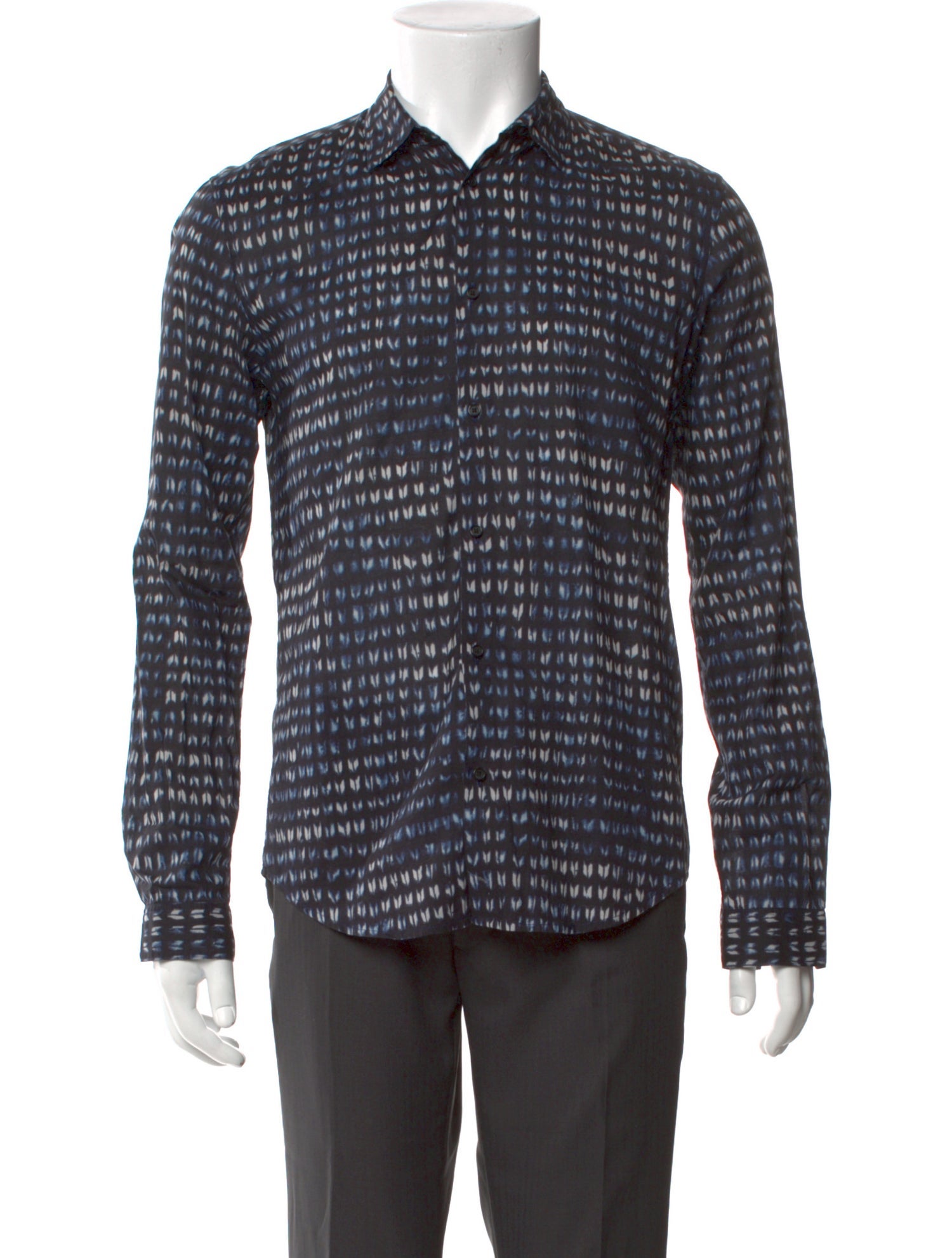 Sandro Plaid Print Long Sleeve Shirt