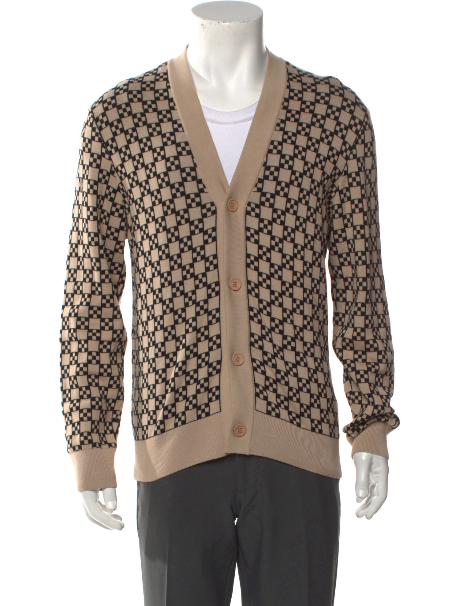 Sandro Printed V-Neck Cardigan