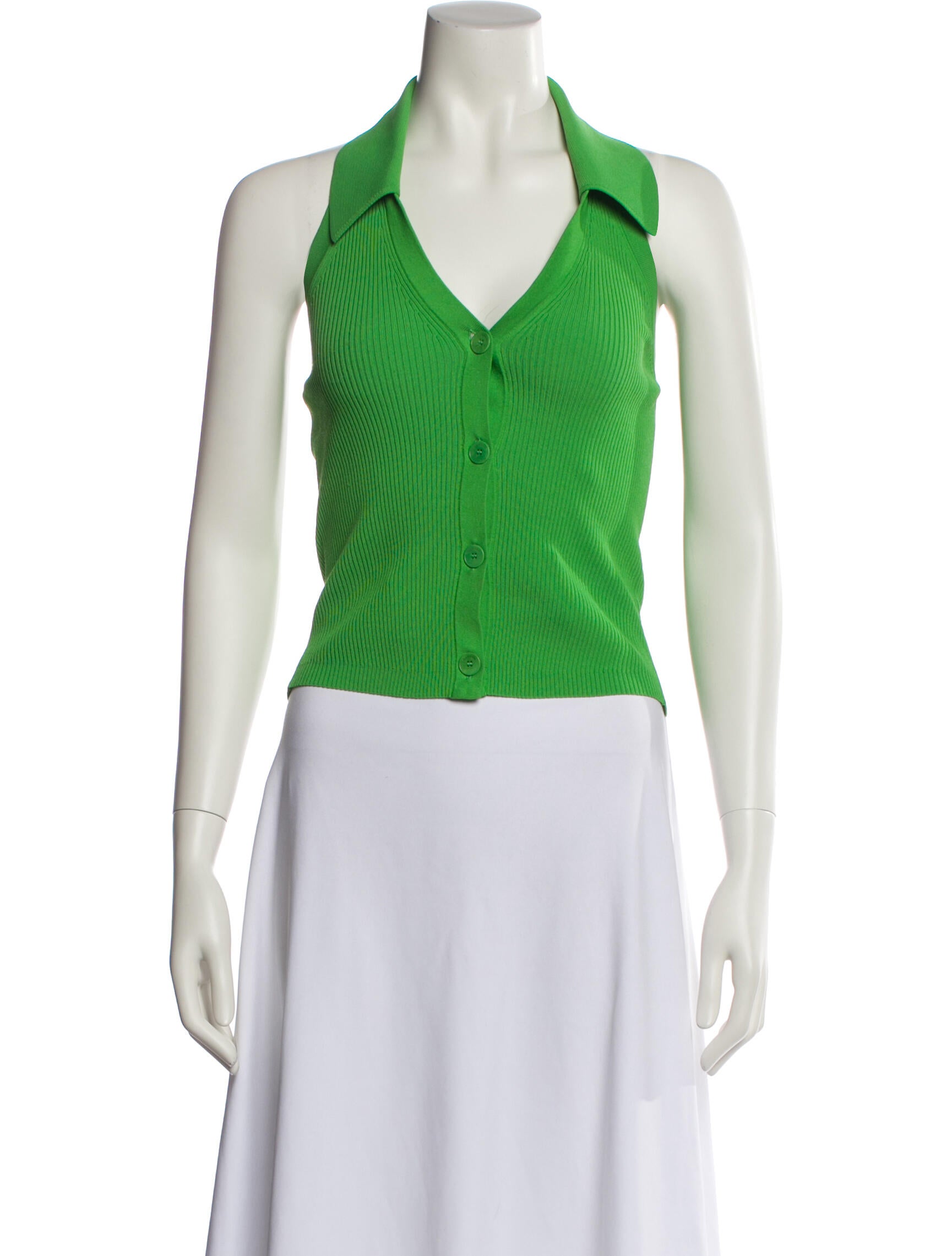 Sandro V-Neck Sleeveless Crop Top