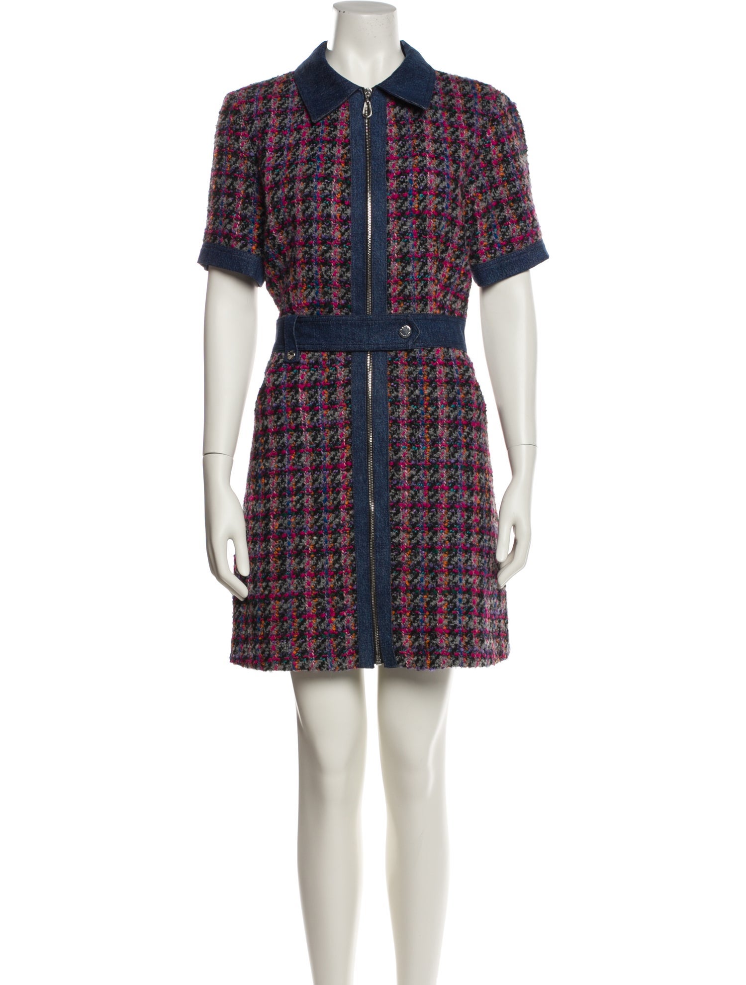 Sandro Tweed Pattern Mini Dress