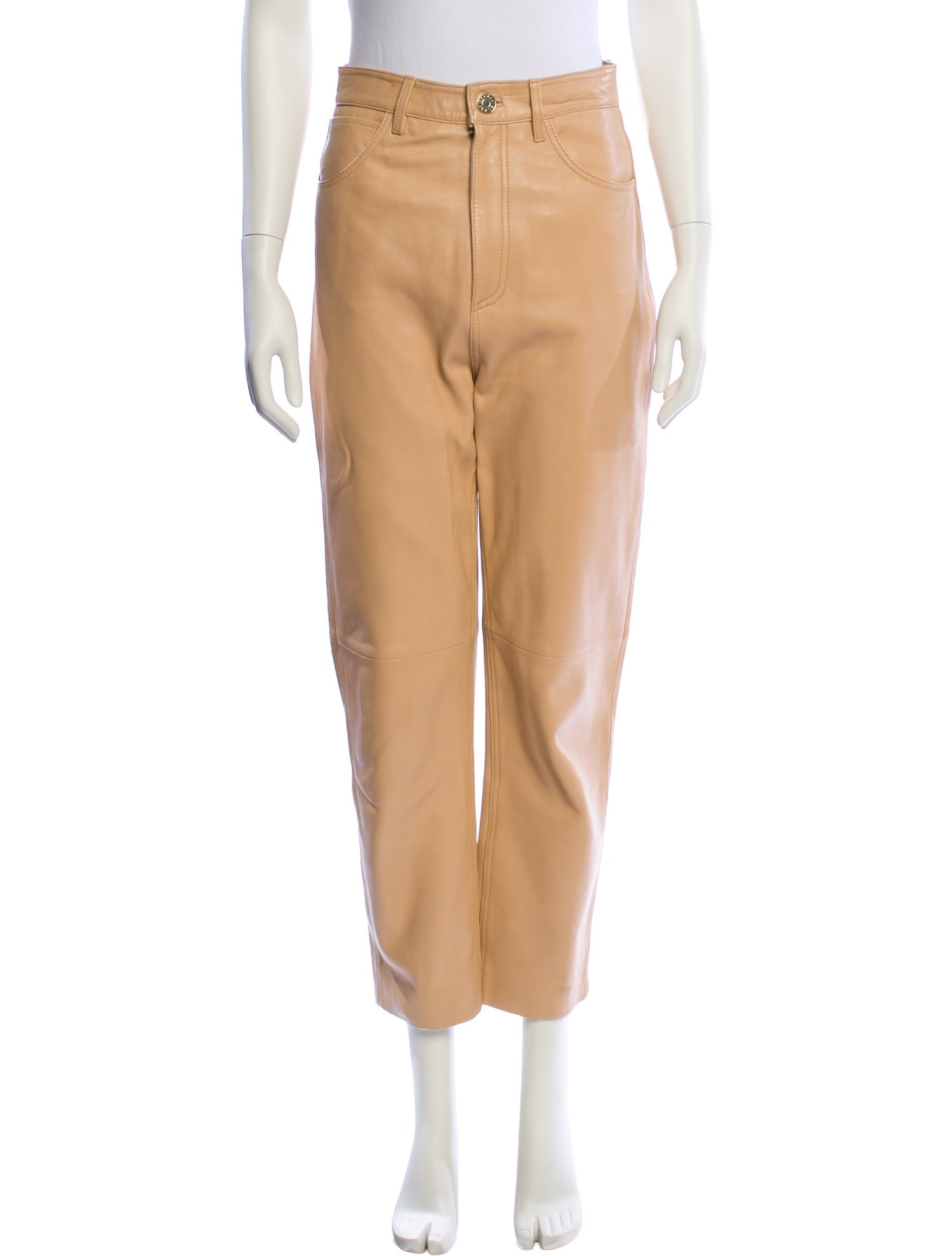 Sandro Leather Straight Leg Pants