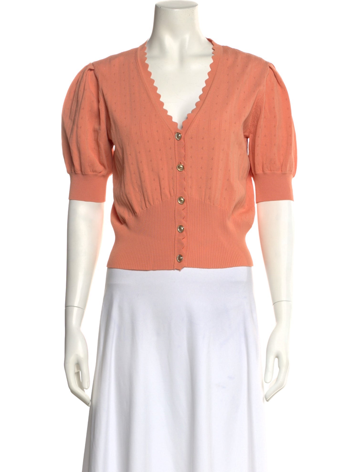 Sandro V-Neck Short Sleeve Crop Top