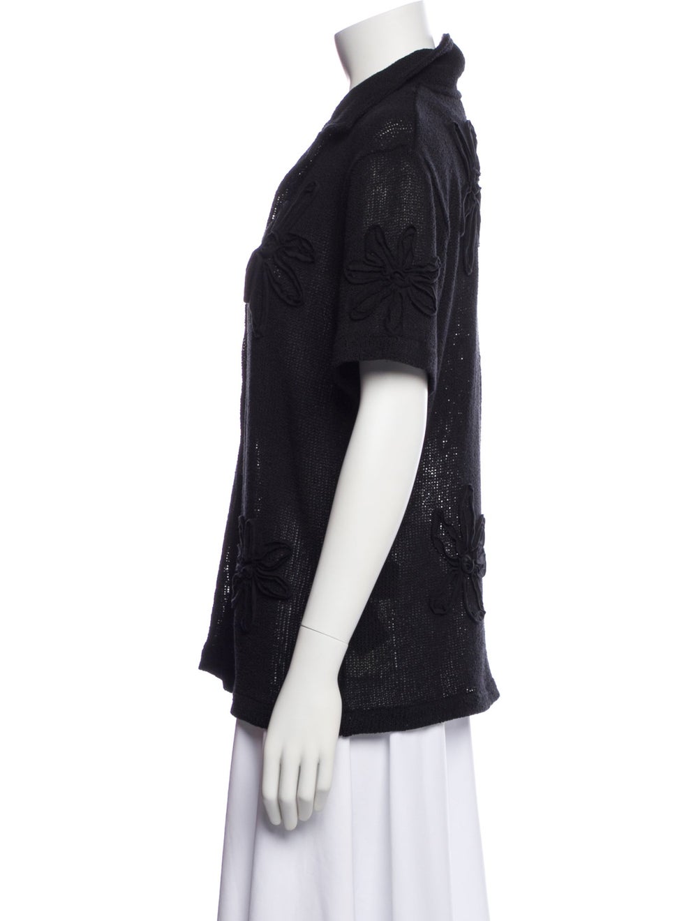 Sandro Jacket Black Tweed Pattern Pointed Collar - image 2