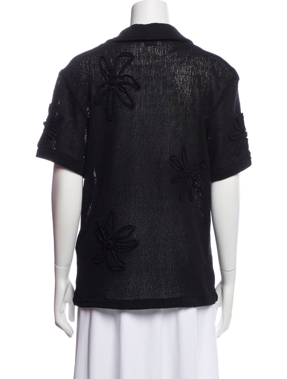 Sandro Jacket Black Tweed Pattern Pointed Collar - image 3