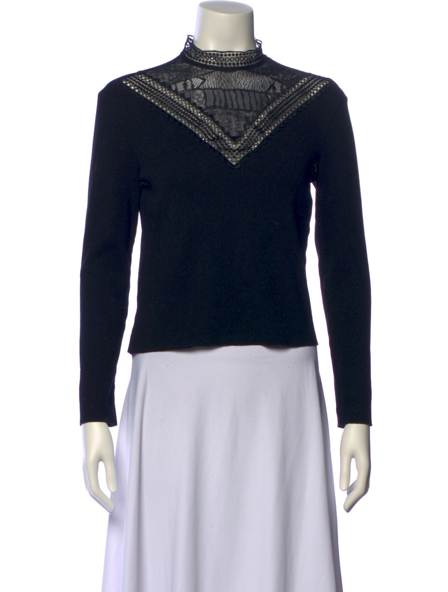 Sandro Mock Neck Long Sleeve Top