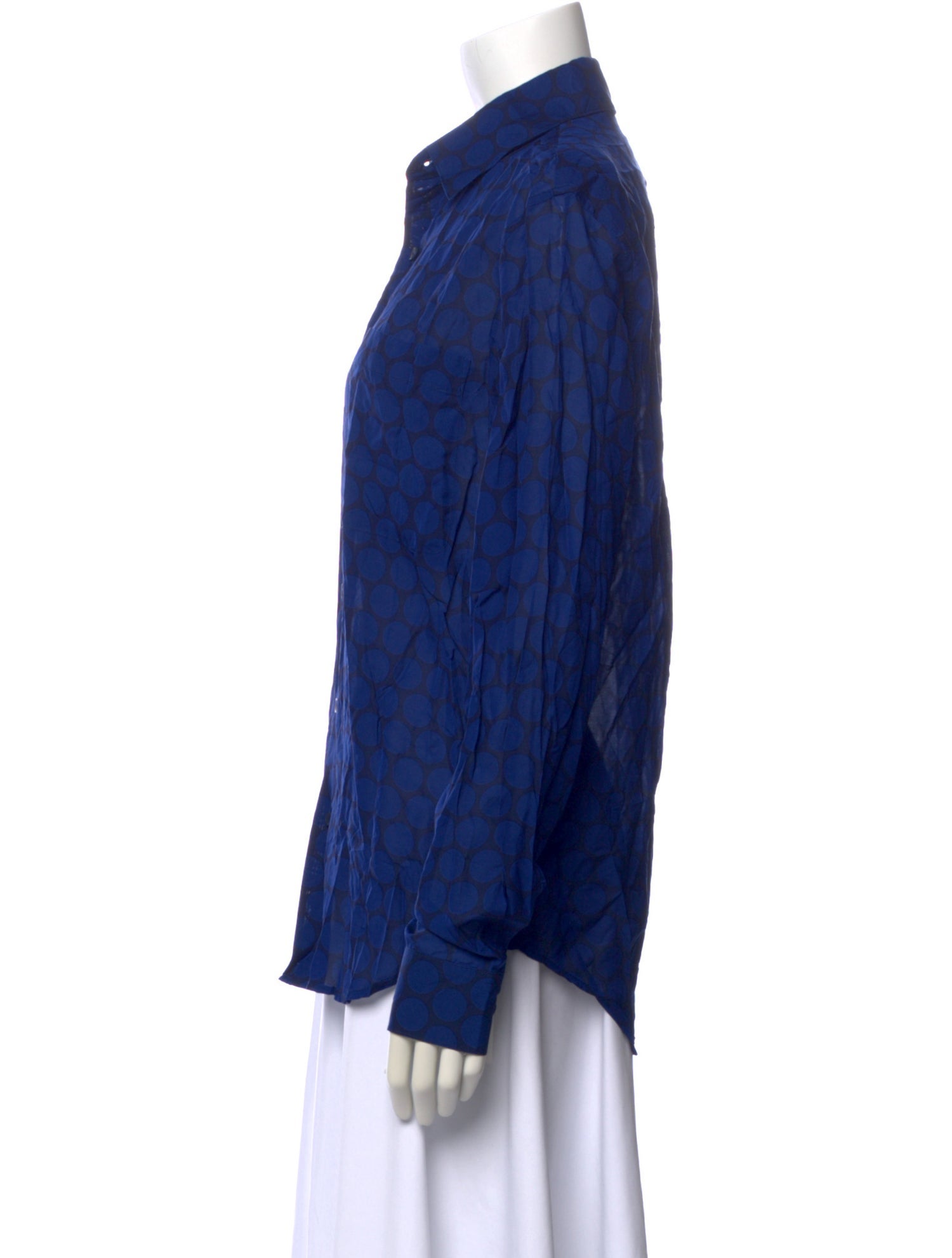 Sandro Polka Dot Print Long Sleeve Button-Up Top