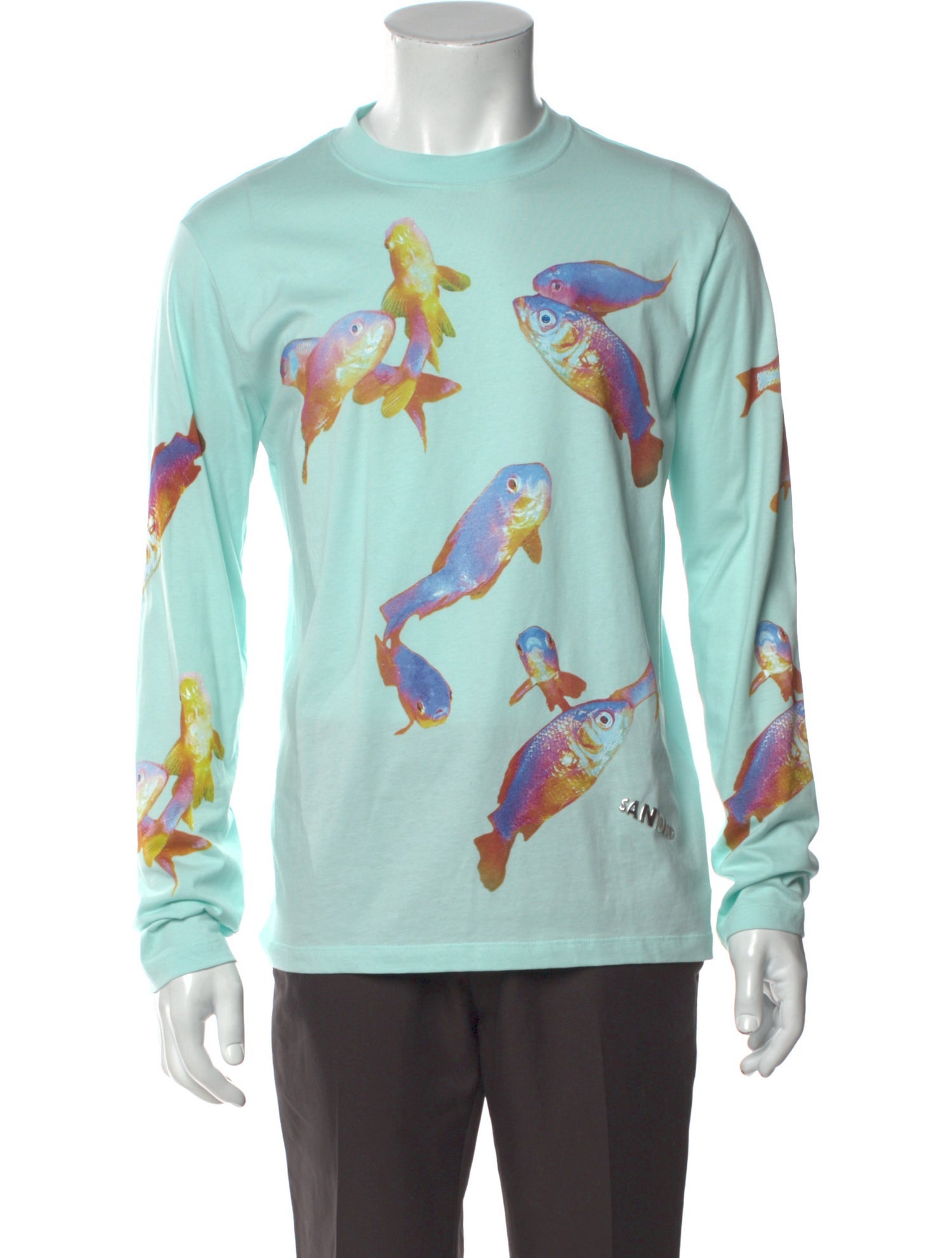 Sandro Graphic Print Crew Neck Pullover
