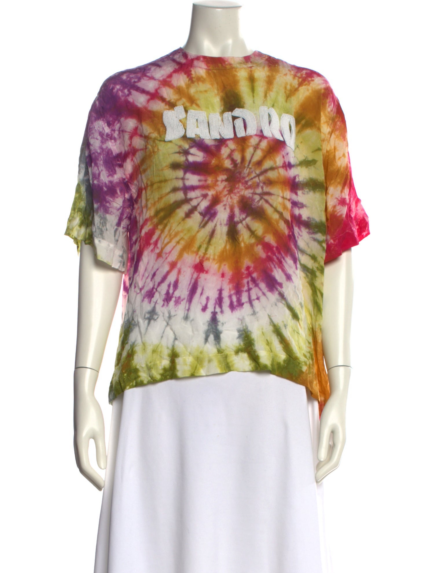 Sandro Tie-Dye Print Scoop Neck T-Shirt