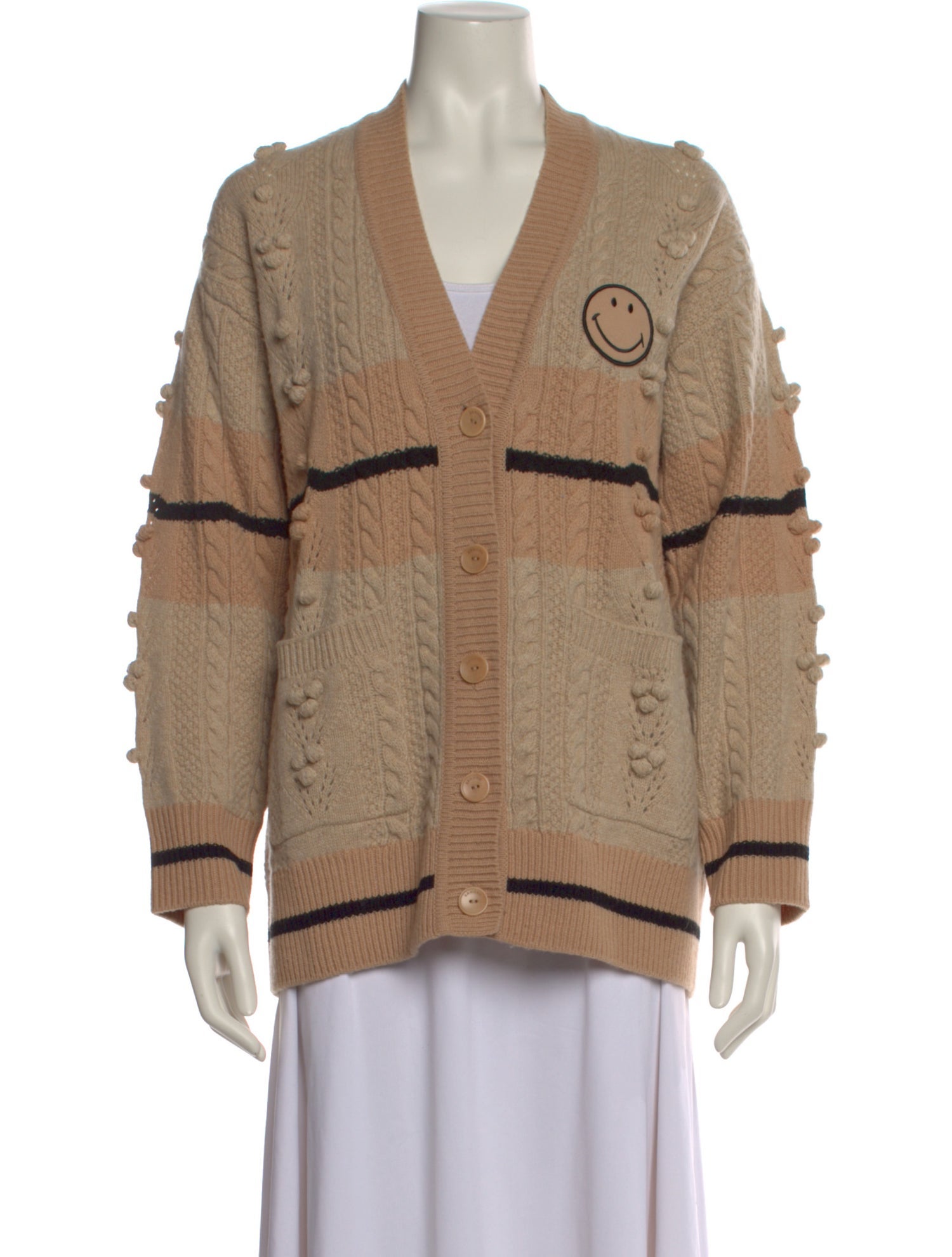 Sandro Striped V-Neck Sweater