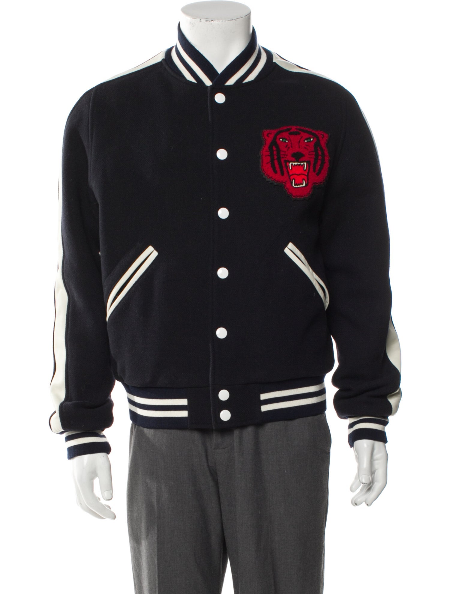 Sandro Wool Striped Varsity Jacket