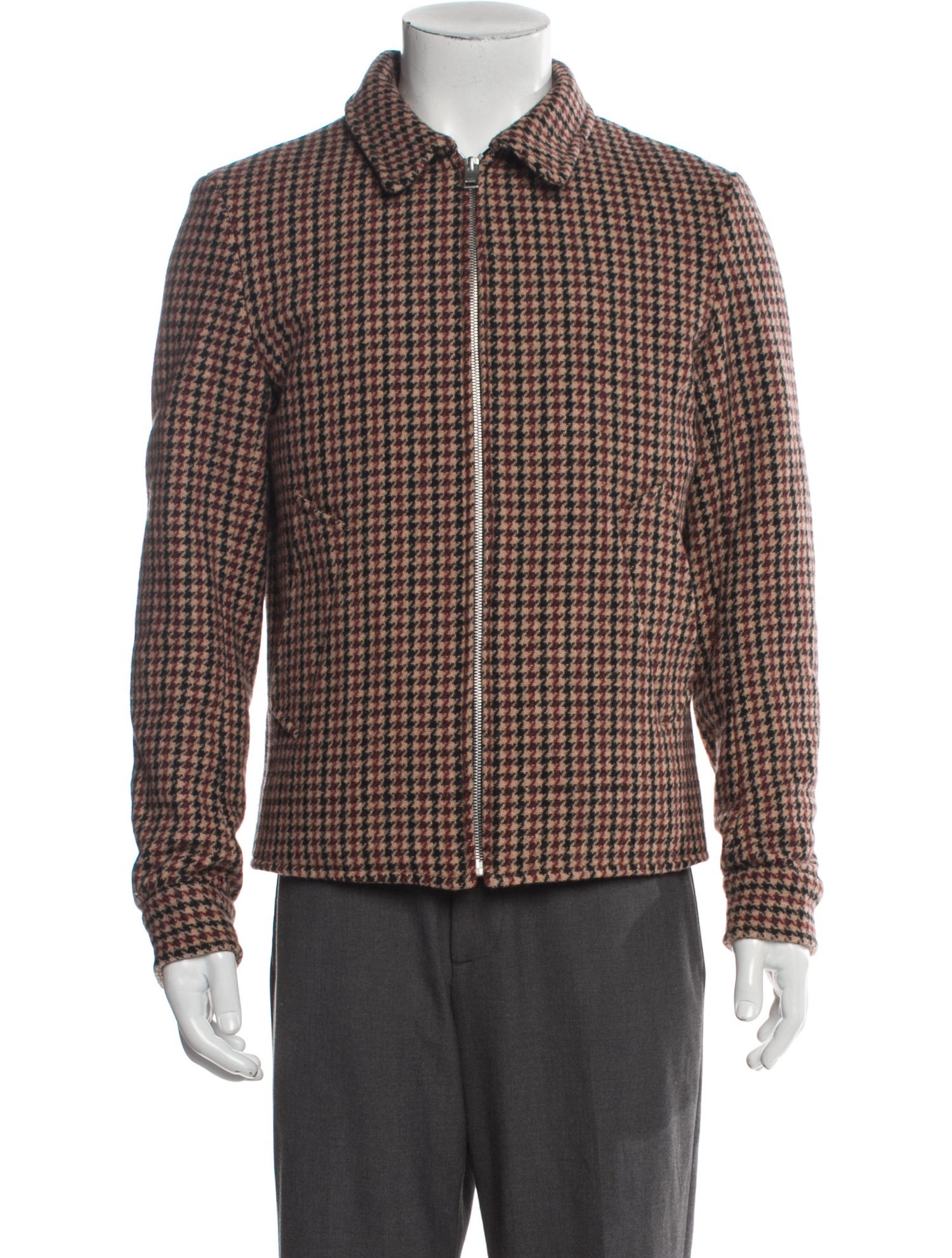 Sandro Wool Houndstooth Print Jacket