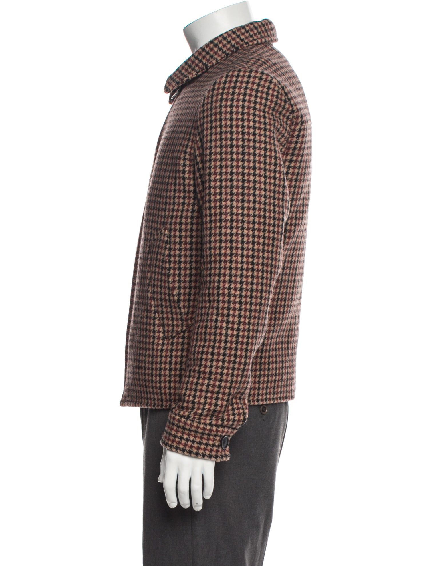 Sandro Wool Houndstooth Print Jacket