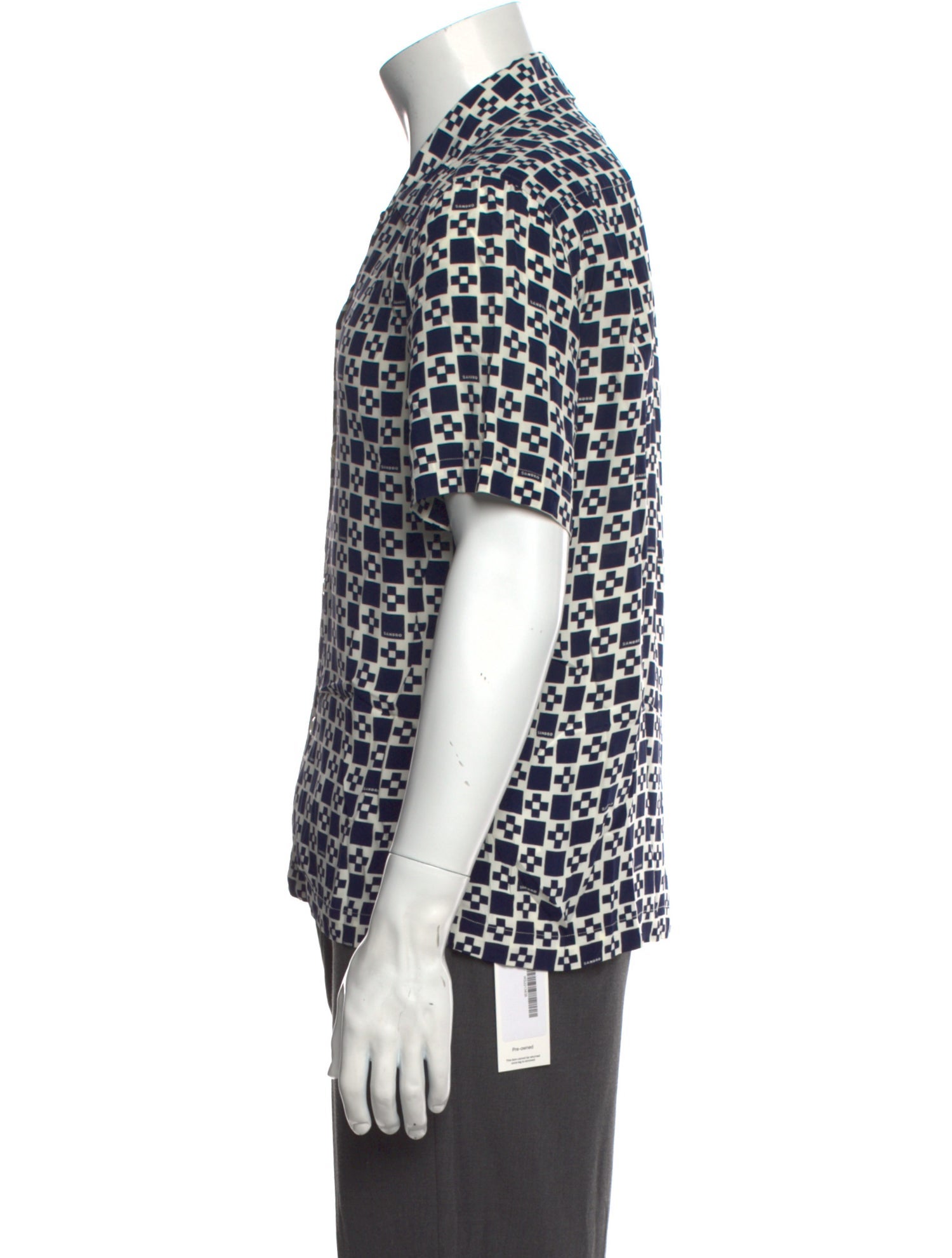 Sandro Graphic Print Short Sleeve Shirt