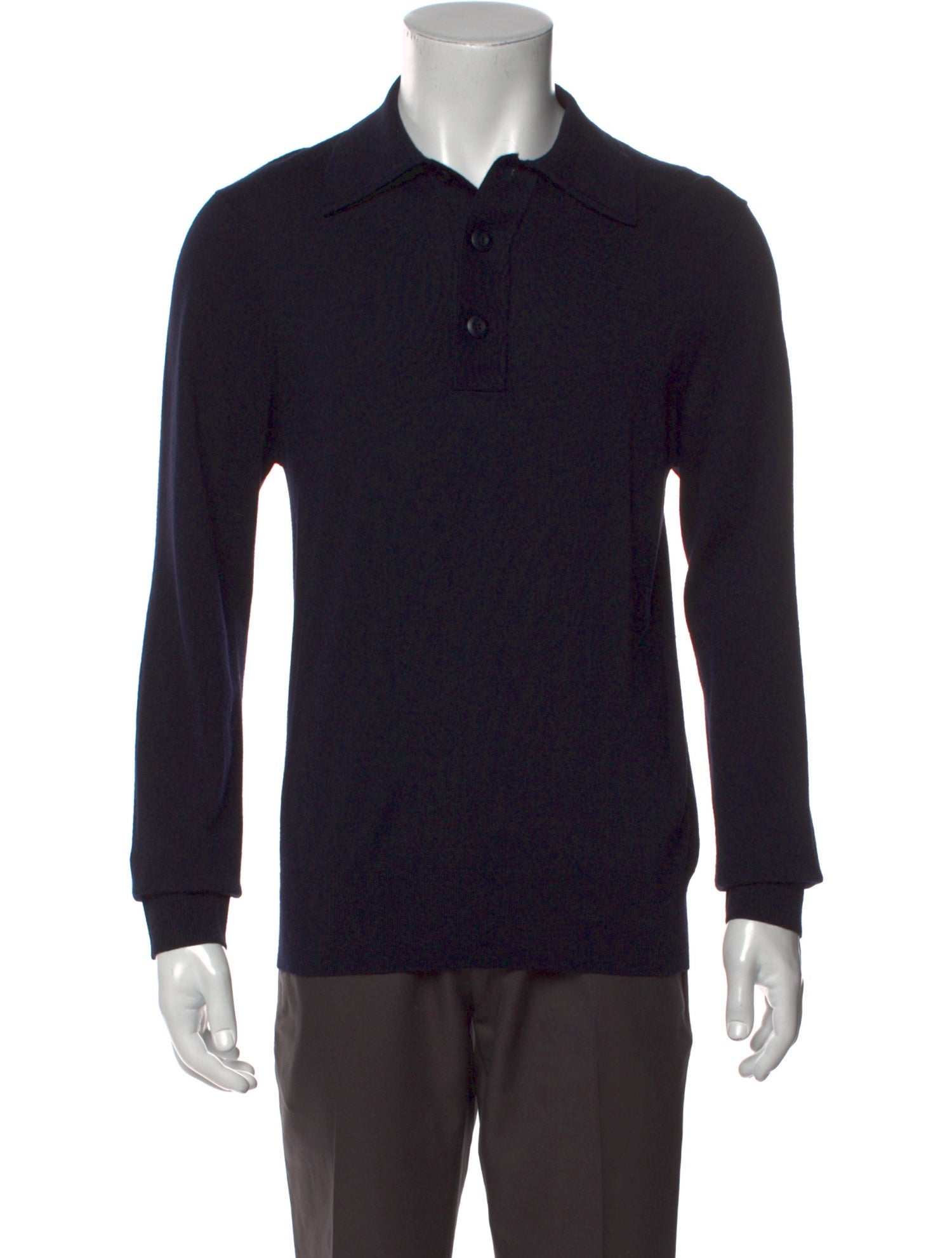 Sandro Wool Crew Neck Polo Sweater