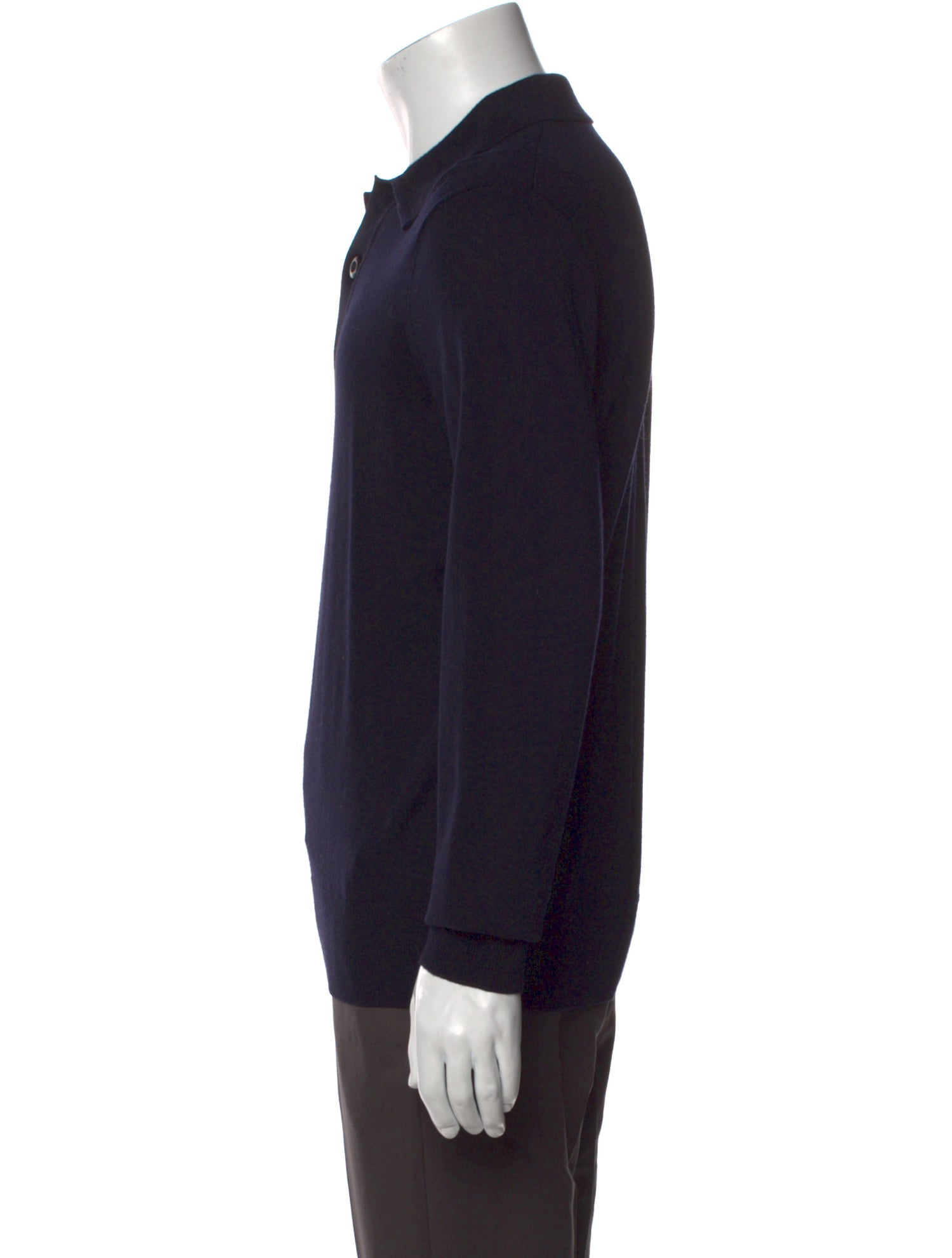 Sandro Wool Crew Neck Polo Sweater