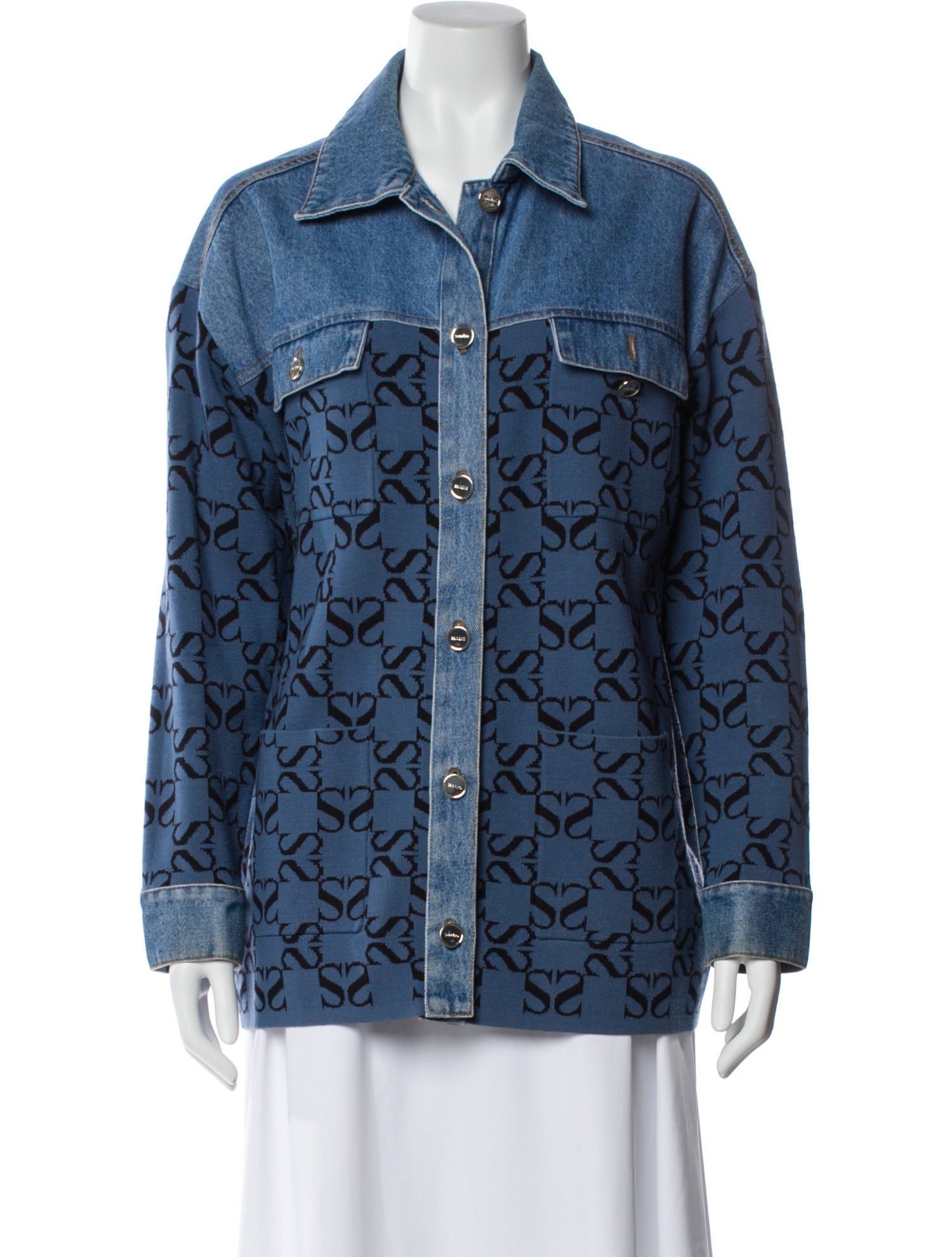 Sandro Printed Denim Jacket