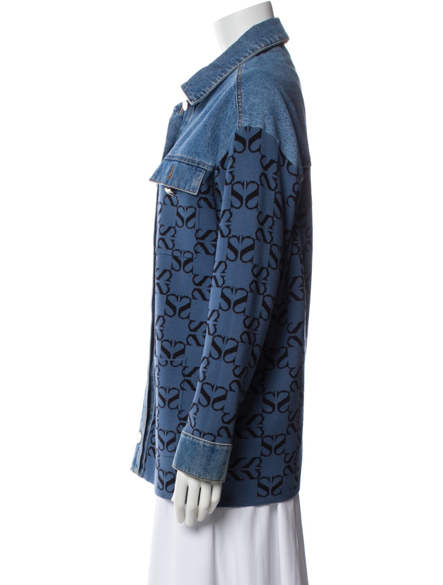 Sandro Printed Denim Jacket