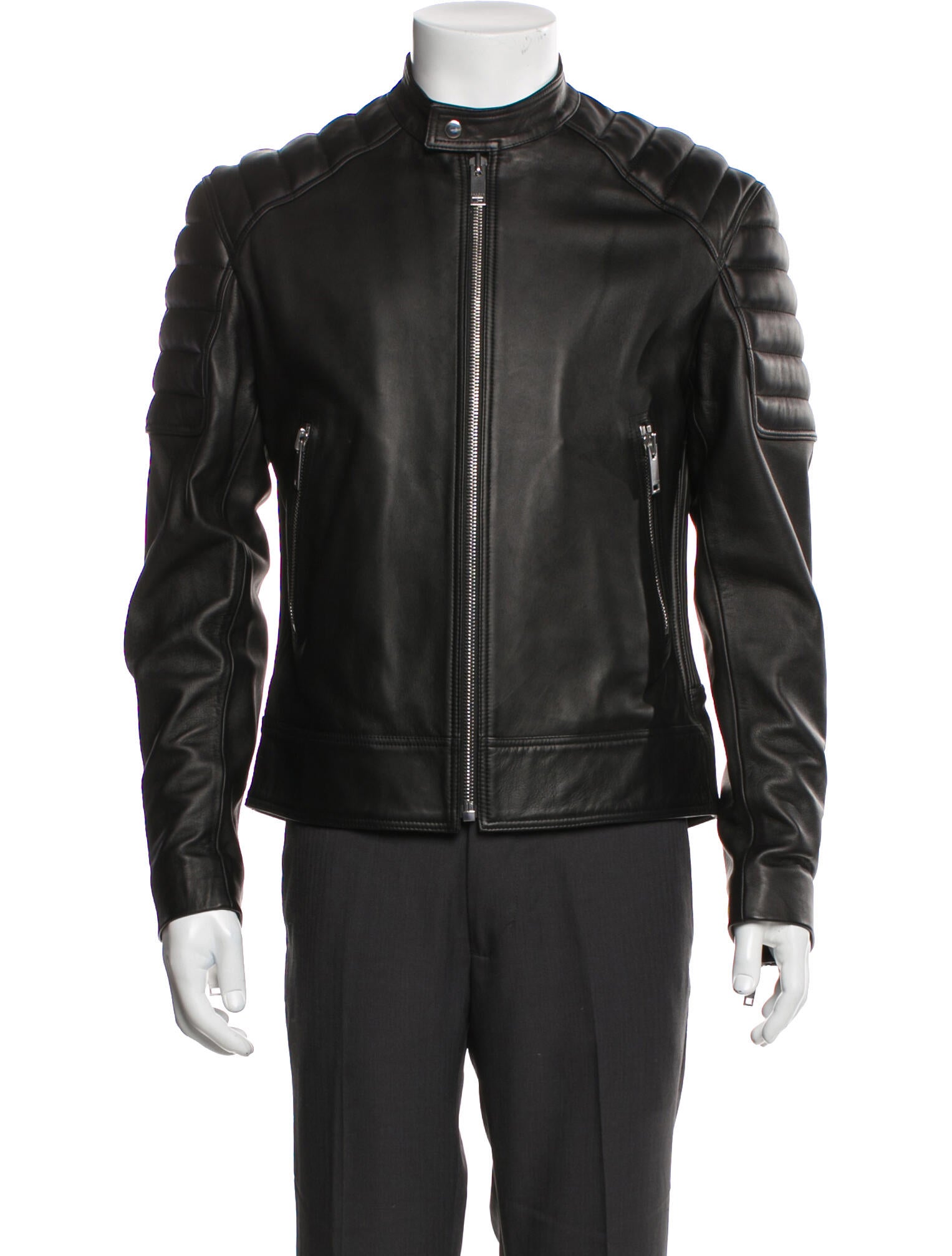 Sandro Lamb Leather Moto Jacket