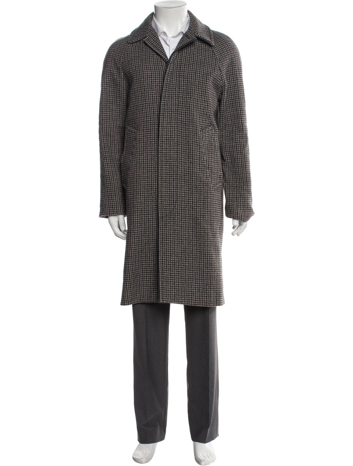 Sandro Wool Houndstooth Print Overcoat