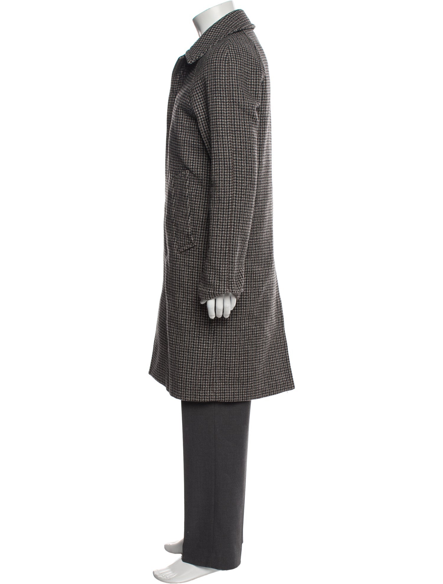 Sandro Wool Houndstooth Print Overcoat