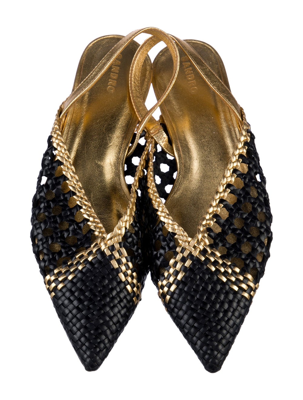 Sandro Leather Colorblock Pattern Slingback Flats - image 3